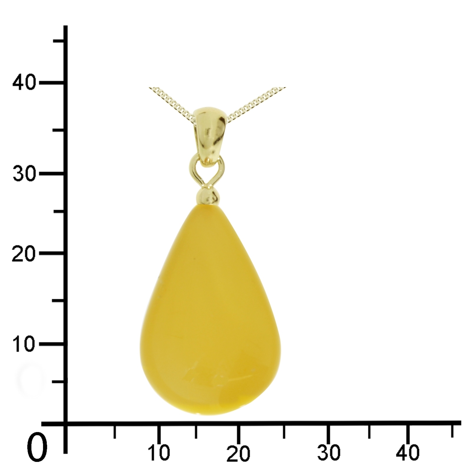 OSTSEE-SCHMUCK Kette und Anhänger Set »- Tropfen flach, ca. 22 mm lang - Gold 333/000 - Gold 333/000 - Bernstein«