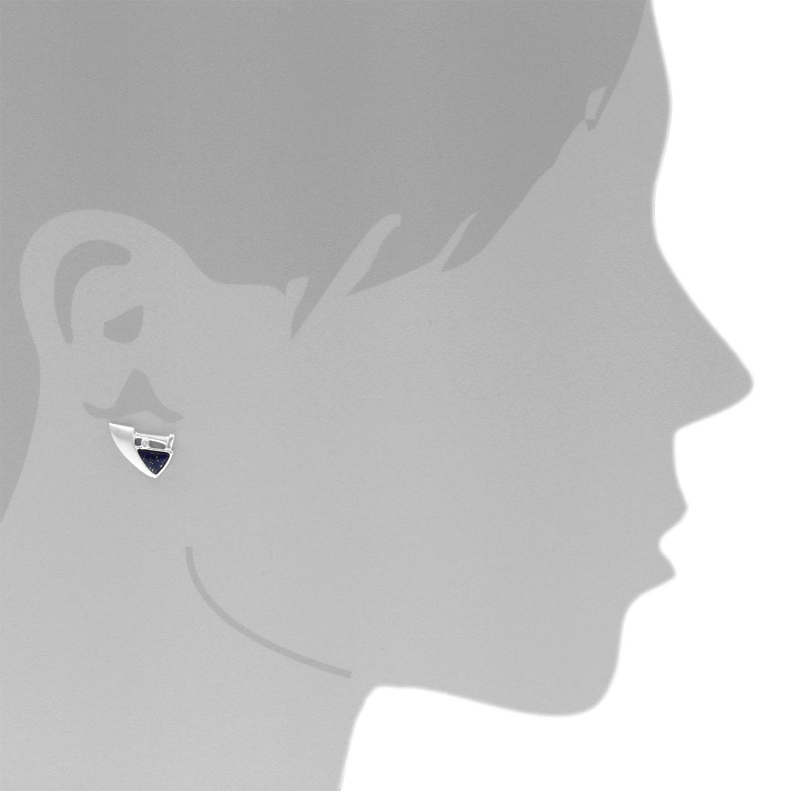 OSTSEE-SCHMUCK Paar Ohrstecker »- Sigri - Silber 925/000 - Lapis«
