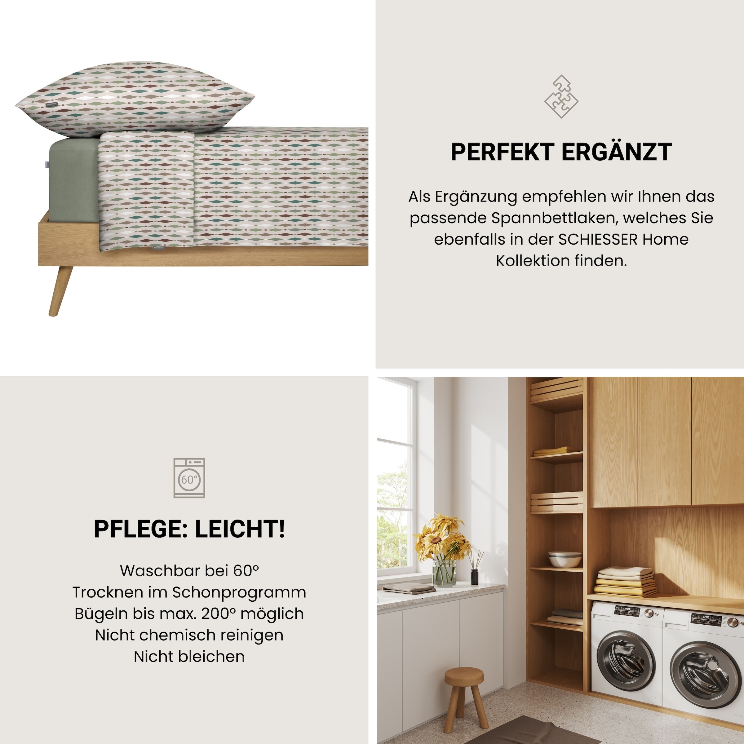 Schiesser Bettwäsche »Lotta aus weicher Baumwolle mit grafischem Muster« 2 tlg. MADE IN GREEN by OEKO-TEX®