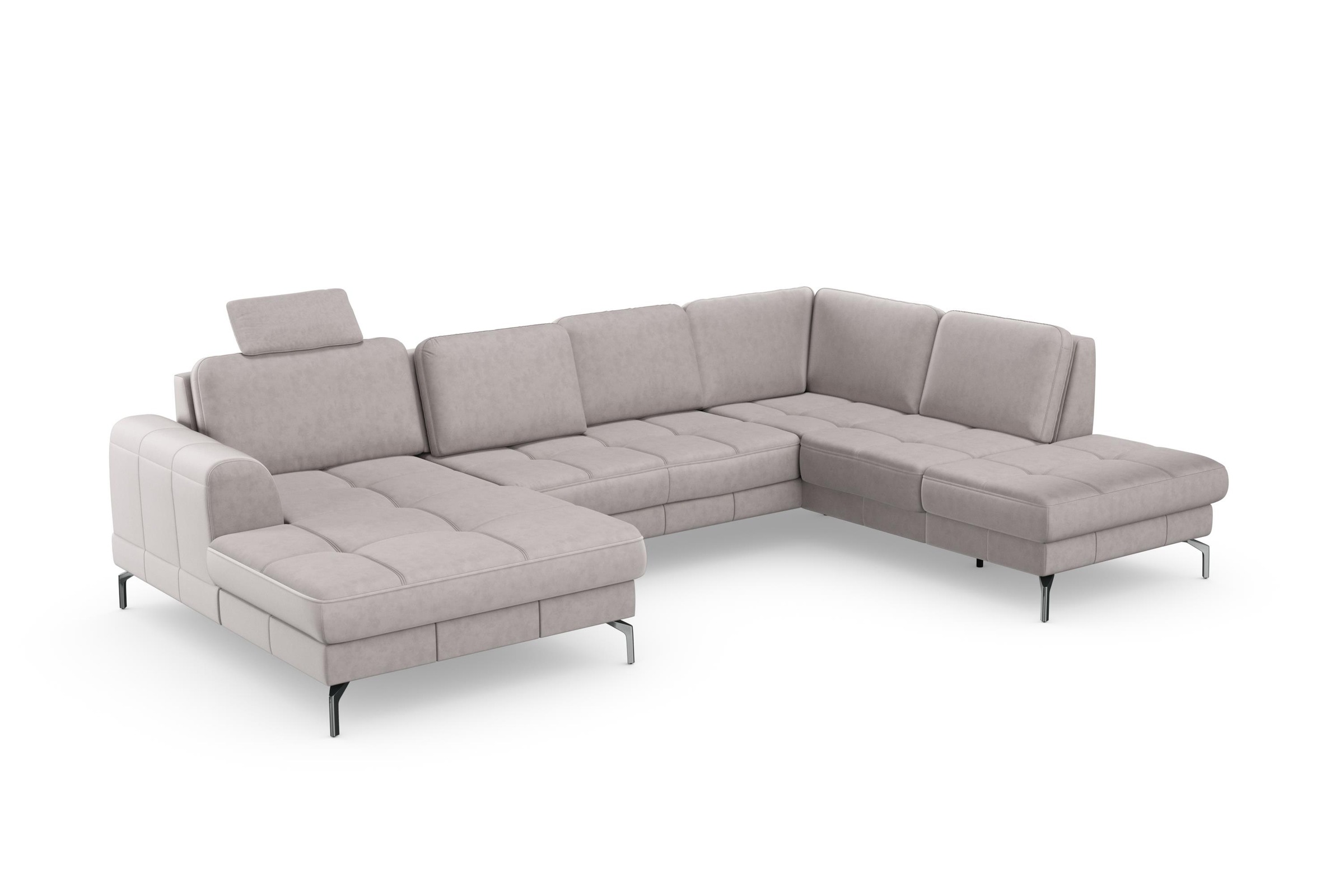 sit&more Wohnlandschaft »Bendigo U-Form«, inklusive Sitztiefenverstellung, Bodenfreiheit 15 cm, in 2 Fußfarben
