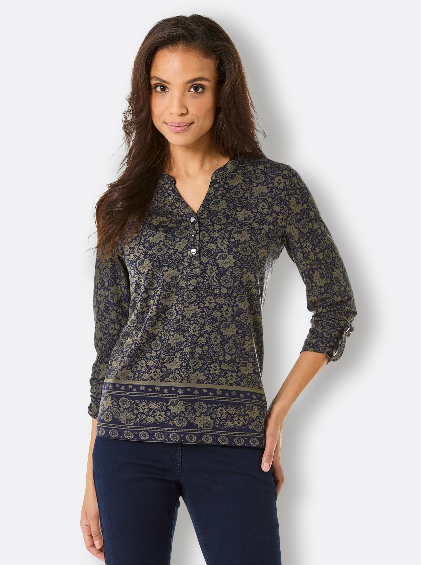 CREATION L PREMIUM Langarmshirt »Lyocell-Shirt«, (1 tlg.)