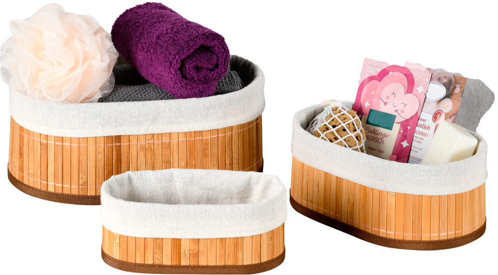 KESPER® Aufbewahrungskorb »Bambus Körbchen, 3er Set, FSC« in 3 verschiedenen Größen