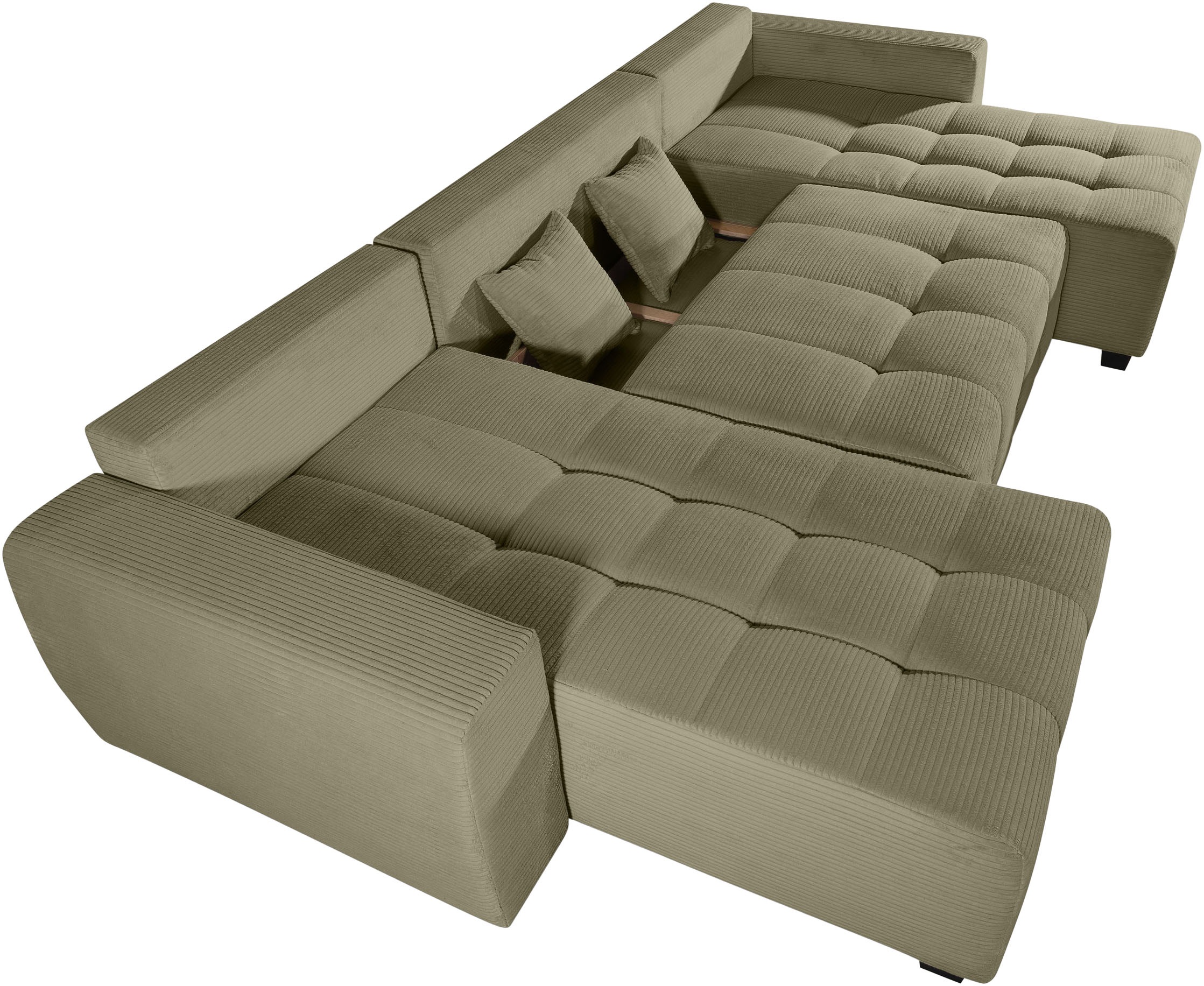 OTTO home Wohnlandschaft »Bella U-Form, Breite 314 cm« Wonlandschaft, Schlaffunktion,Bonnelfederkern,Rückenkissen