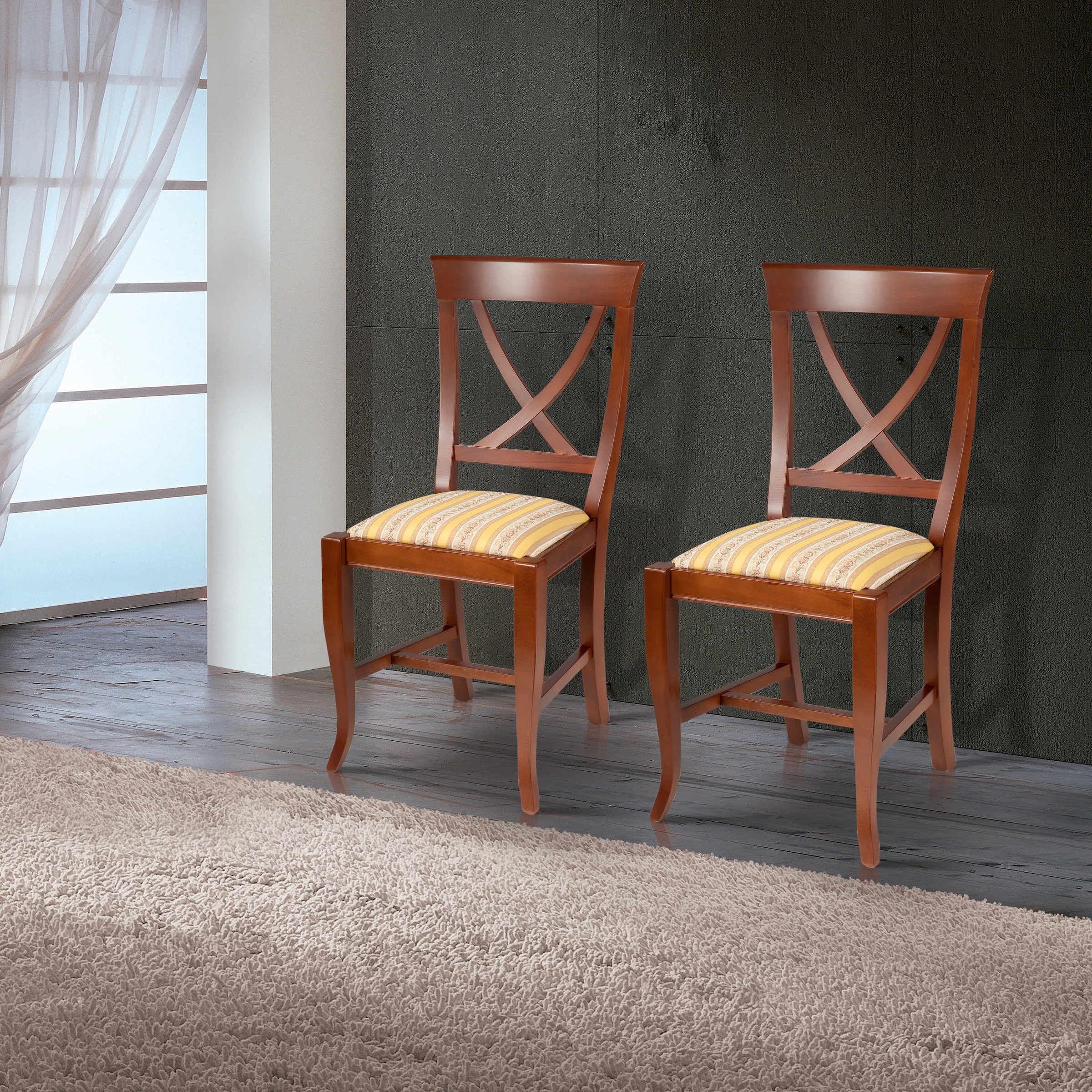 Home affaire 4-Fußstuhl »Sofia«, 1 St., Baumwolle-Polyester, Breite 44 cm