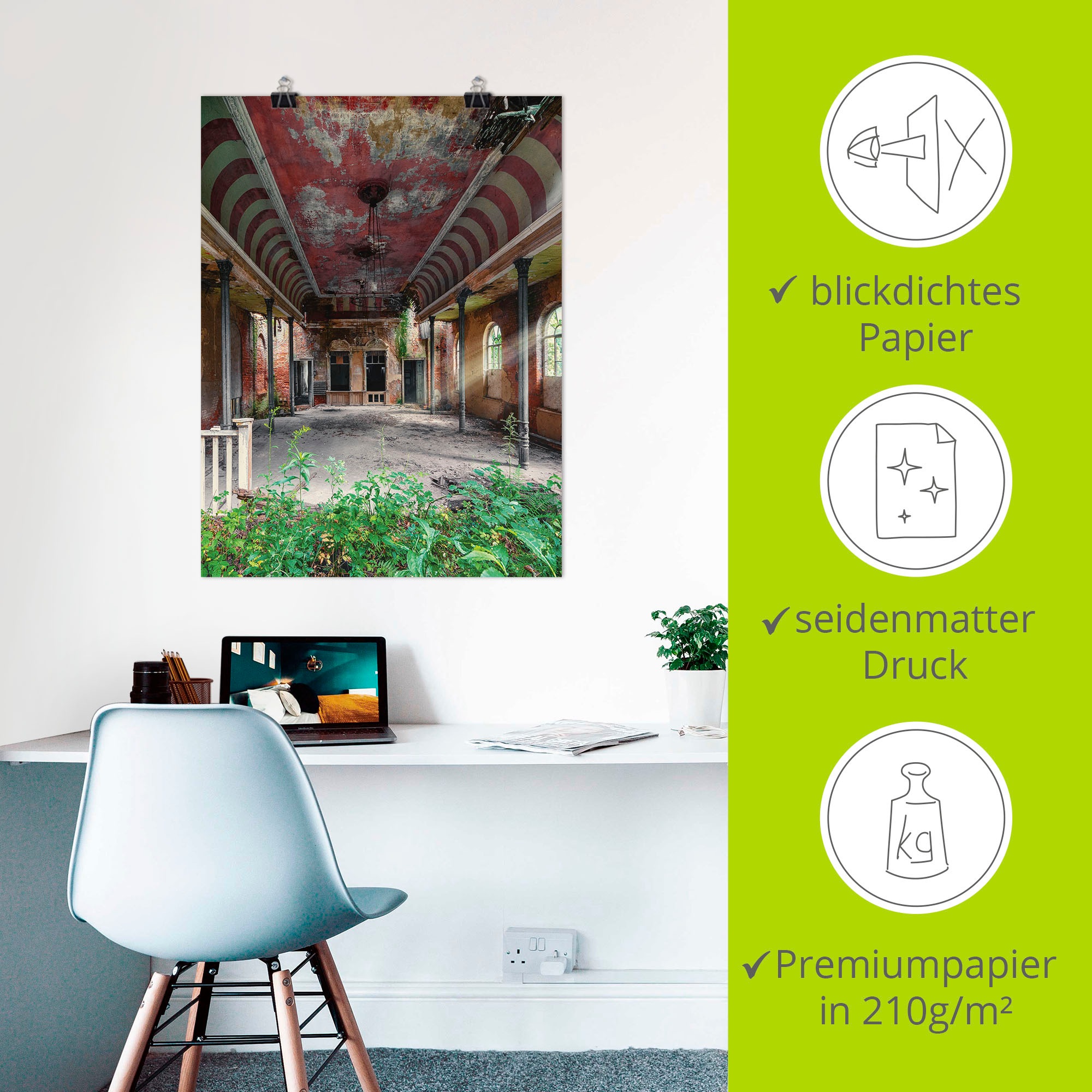 Artland Poster »Lost Place - Tanzsaal Ballsaal« Gebäude 1 Stk. tlg. ohne Rahmen