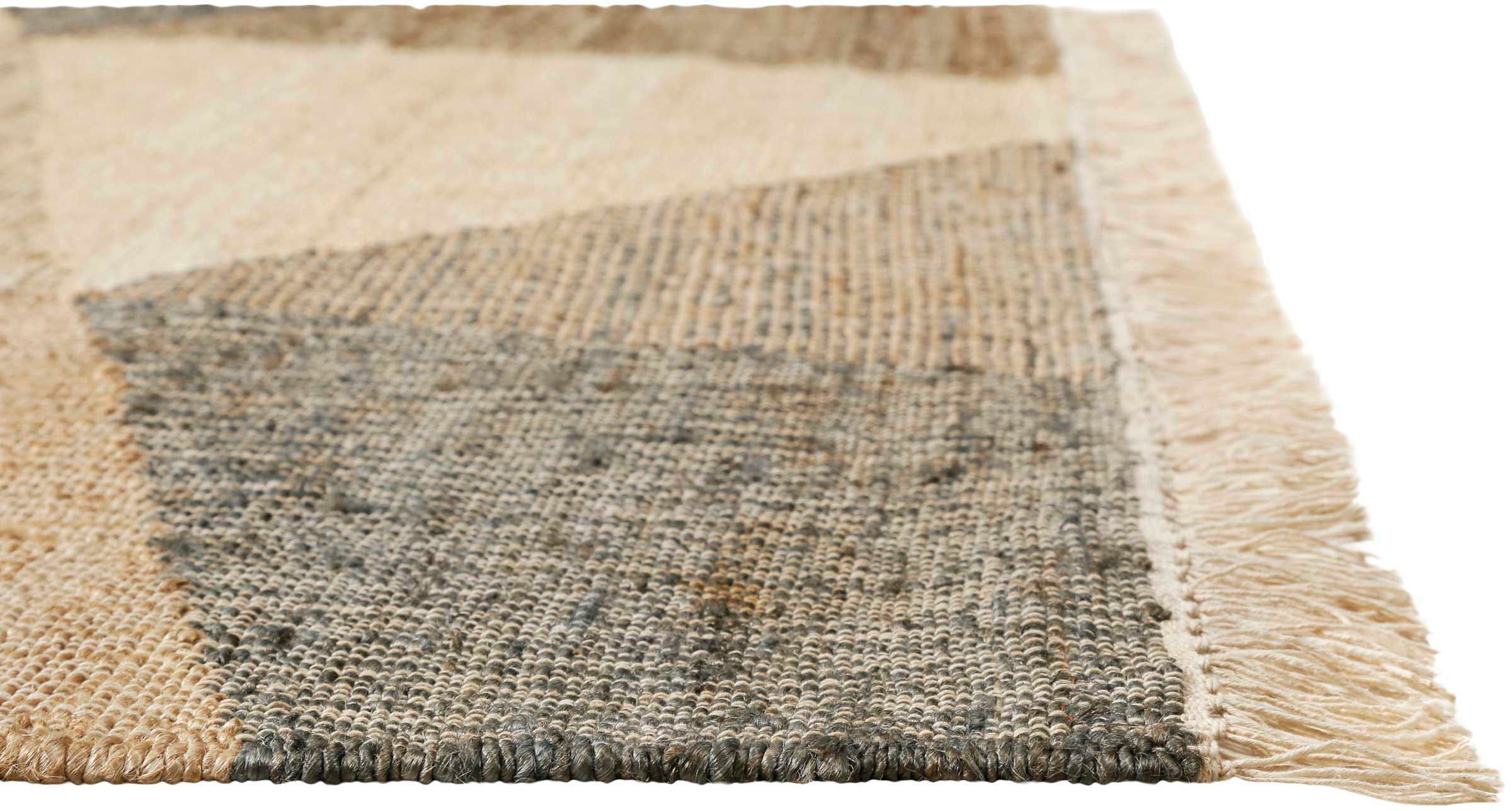 Green Looop Teppich »Vincent GL-82111«, rechteckig, 4 mm Höhe, Naturfaser Teppich aus 80% Jute 20% Baumwolle, mit Fransen, Wohnzimmer