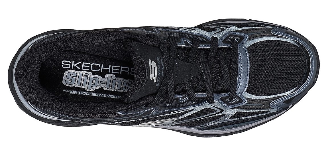 Skechers Slip-On Sneaker »STAMINA SPORT«, Retro Sneaker, Schnürschuh mit Metallic-Besätzen