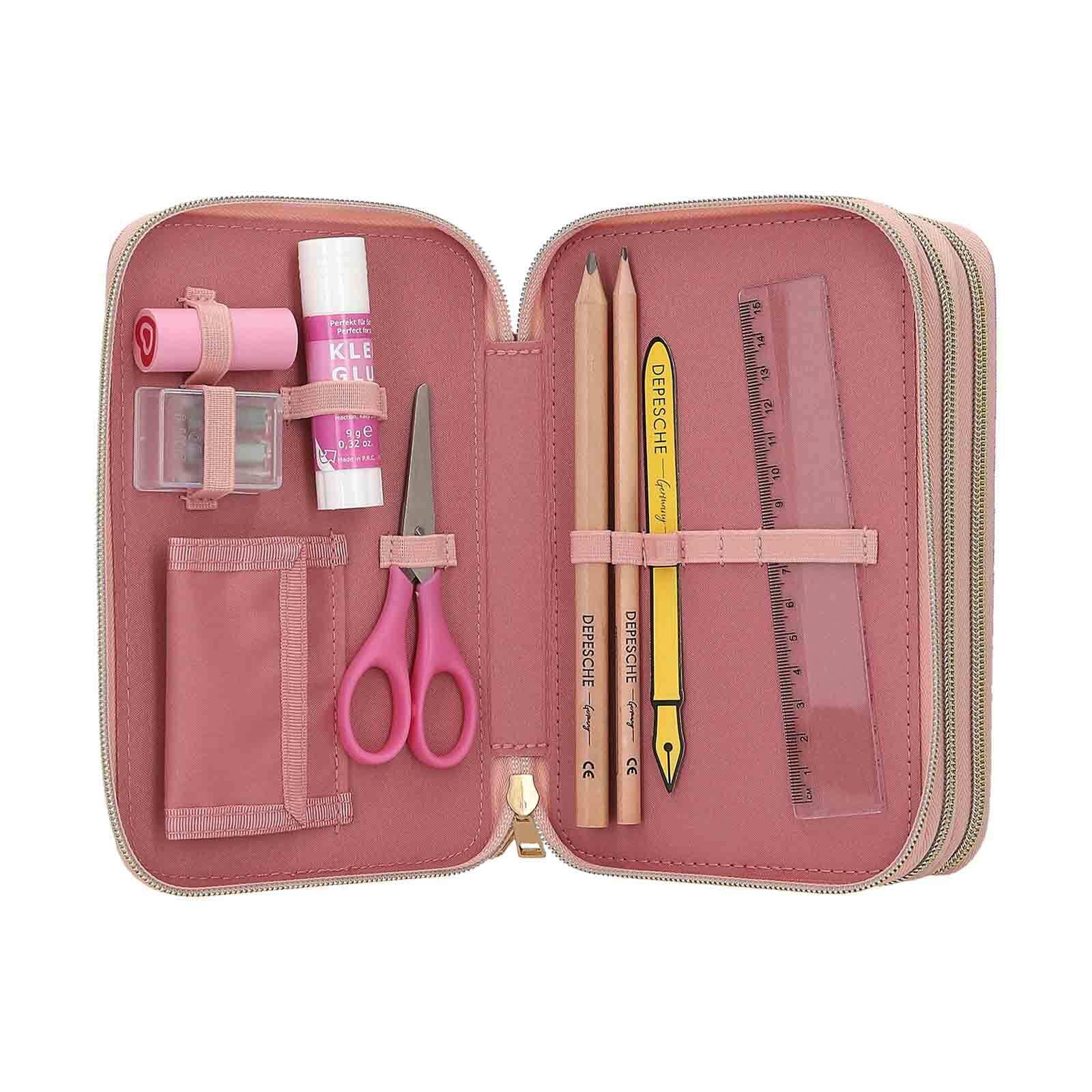 Depesche Buntstift »3-Fach Federtasche BLOSSOM PONY inkl. Stifte Miss Melody 7,5 x 13 x 20 cm rosa«