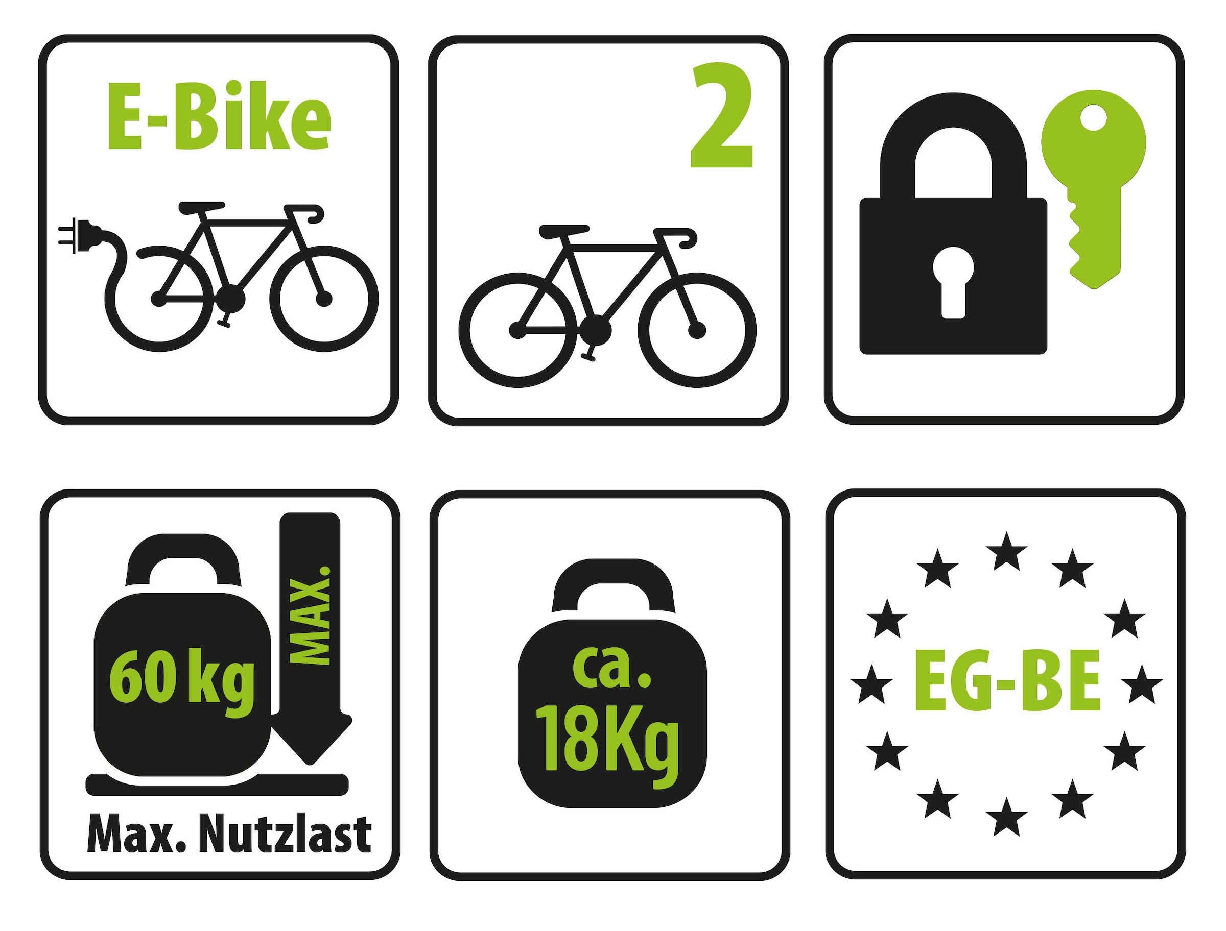 EUFAB Kupplungsfahrradträger »Fahrradträger FINCH für 2 Fahrräder«