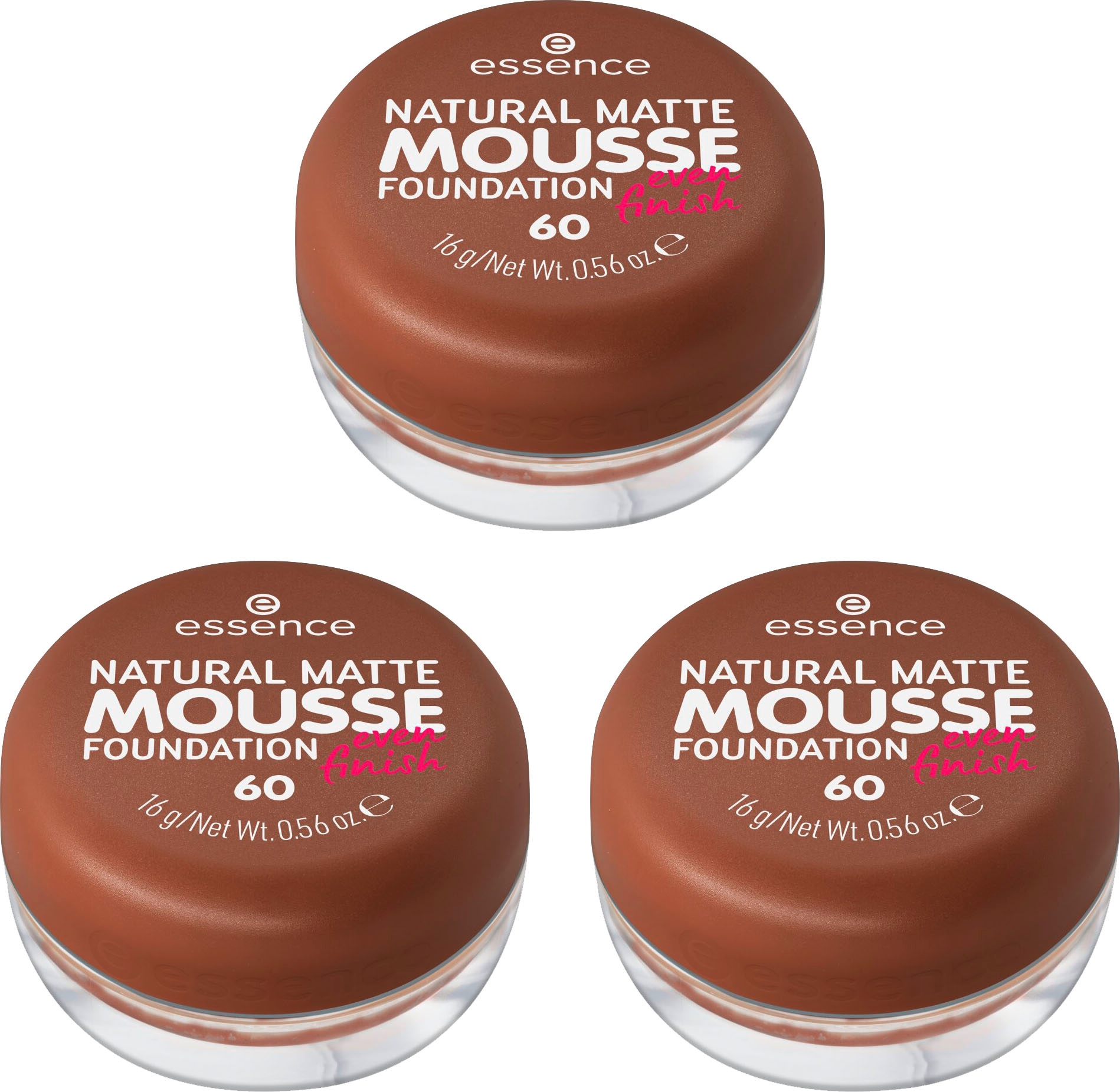 Foundation »NATURAL MATTE MOUSSE FOUNDATION«, (3er Pack)