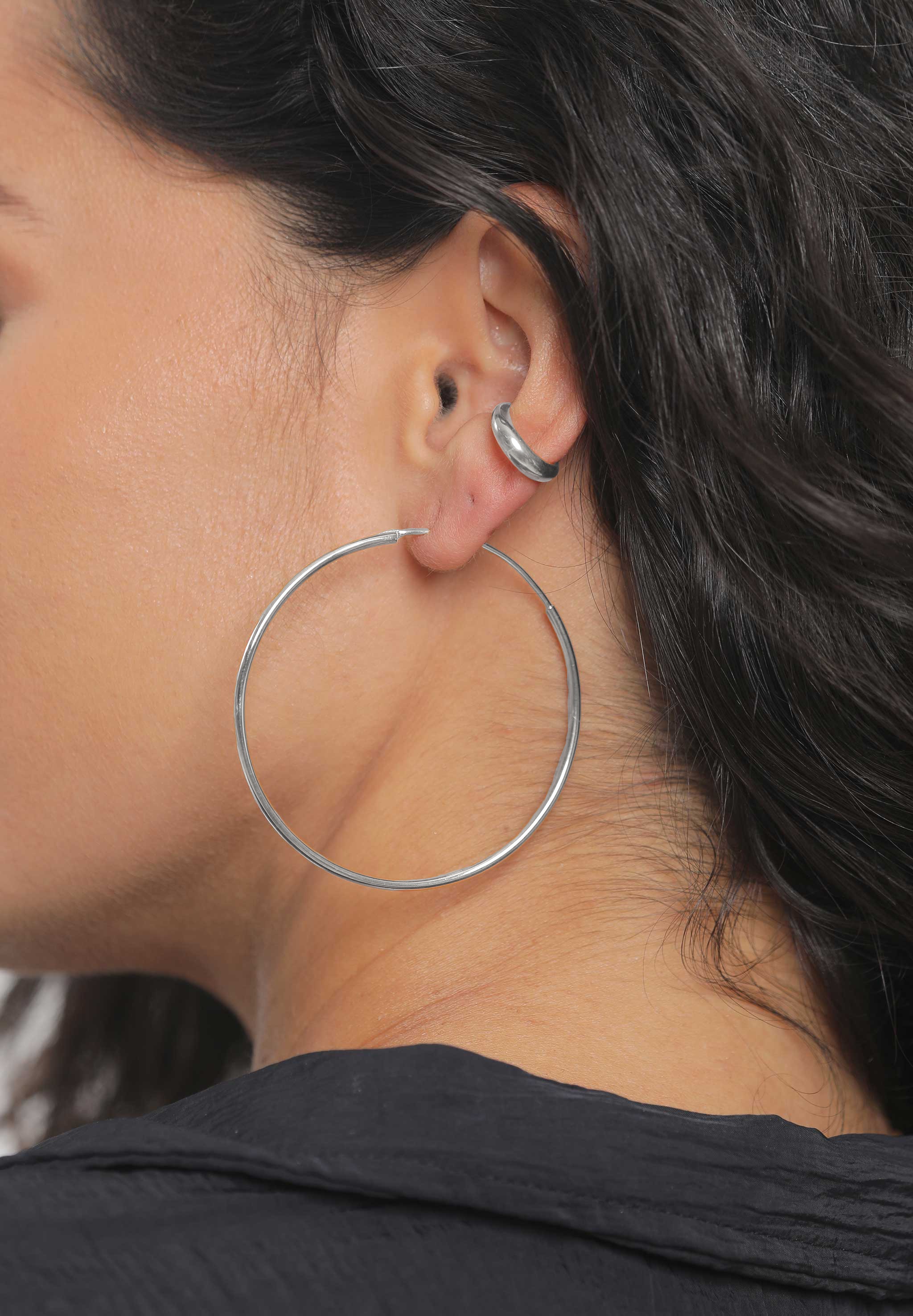 Elli Paar Creolen »Ohrringe Creolen Rund Basic Klassisch 925 Silber«