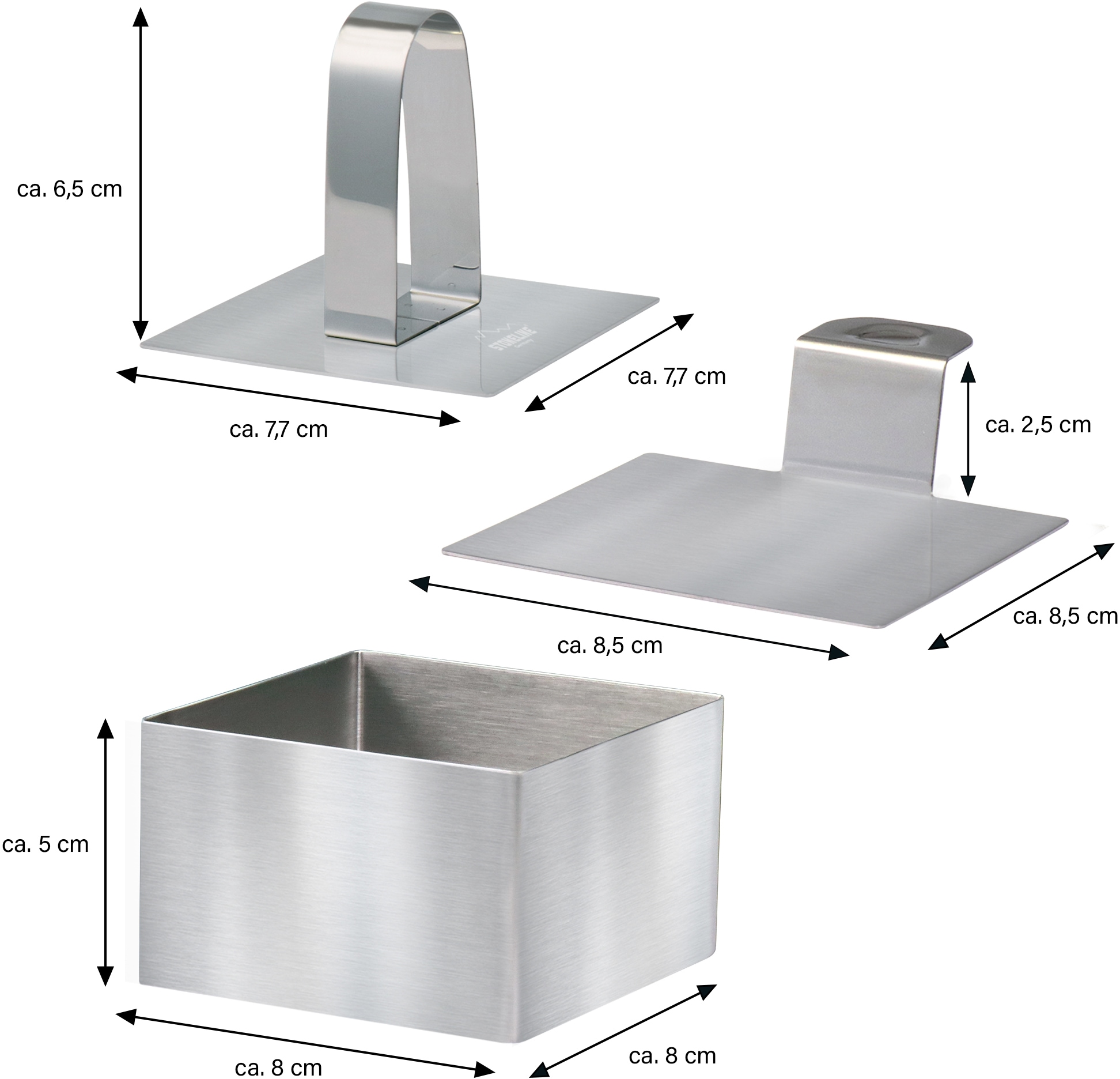 STONELINE Speisering, (Set, 8 tlg.), eckig