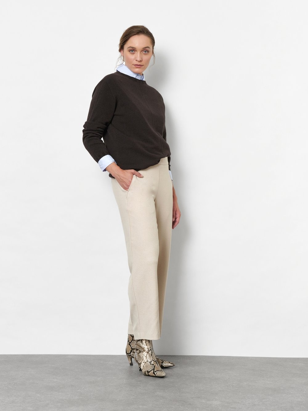 TONI Schlupfhose »Sue Wide Chic 7/8«  aus bi-elastischem Leichtflanell, 7/8-Länge