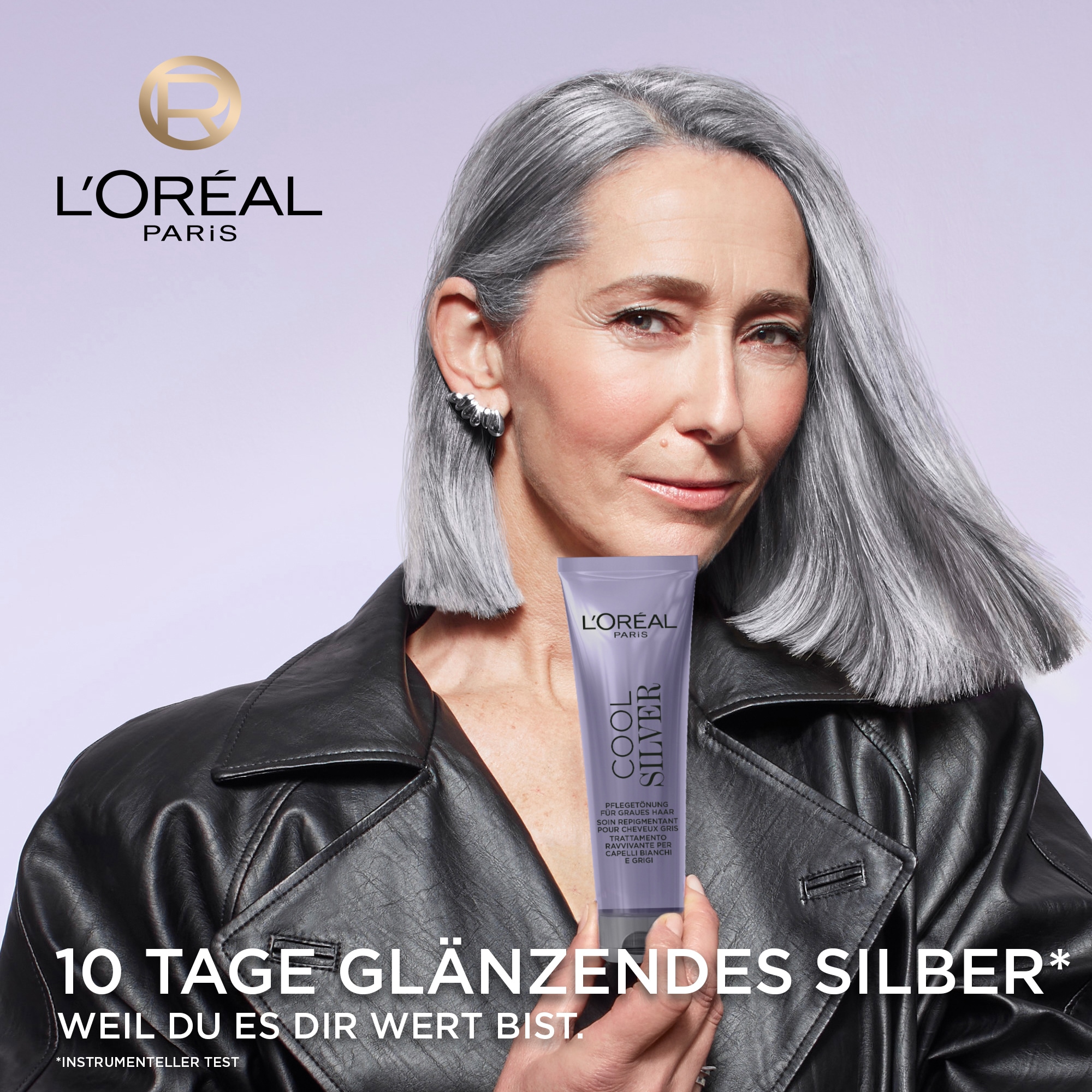 L'ORÉAL PARIS Coloration »L'Oréal Paris Cool Silver Pflegetönung«, Natürlich wirkender Silberglanz für graues Haar, mit Anti-Gelbstich.