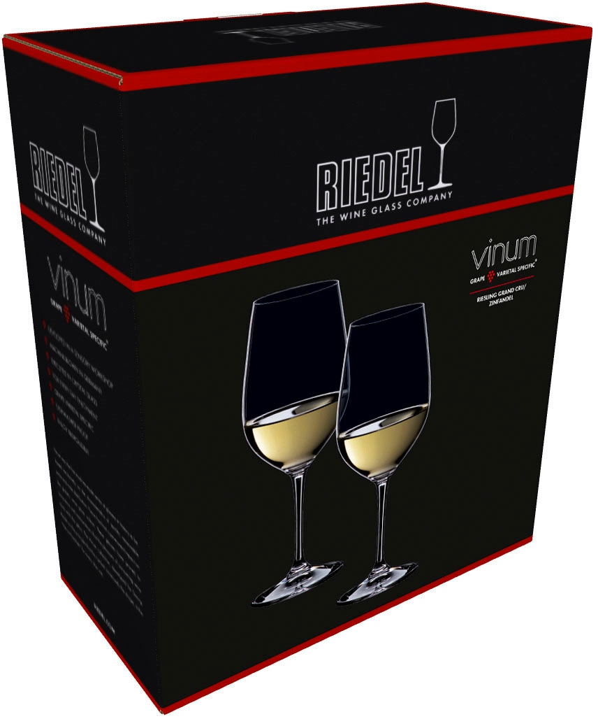 RIEDEL THE WINE GLASS COMPANY Weißweinglas »Vinum«, (Set, 2 tlg., RIESLING/ZINFANDEL GRAND CRU), Made in Germany, 404 ml, 2-teilig