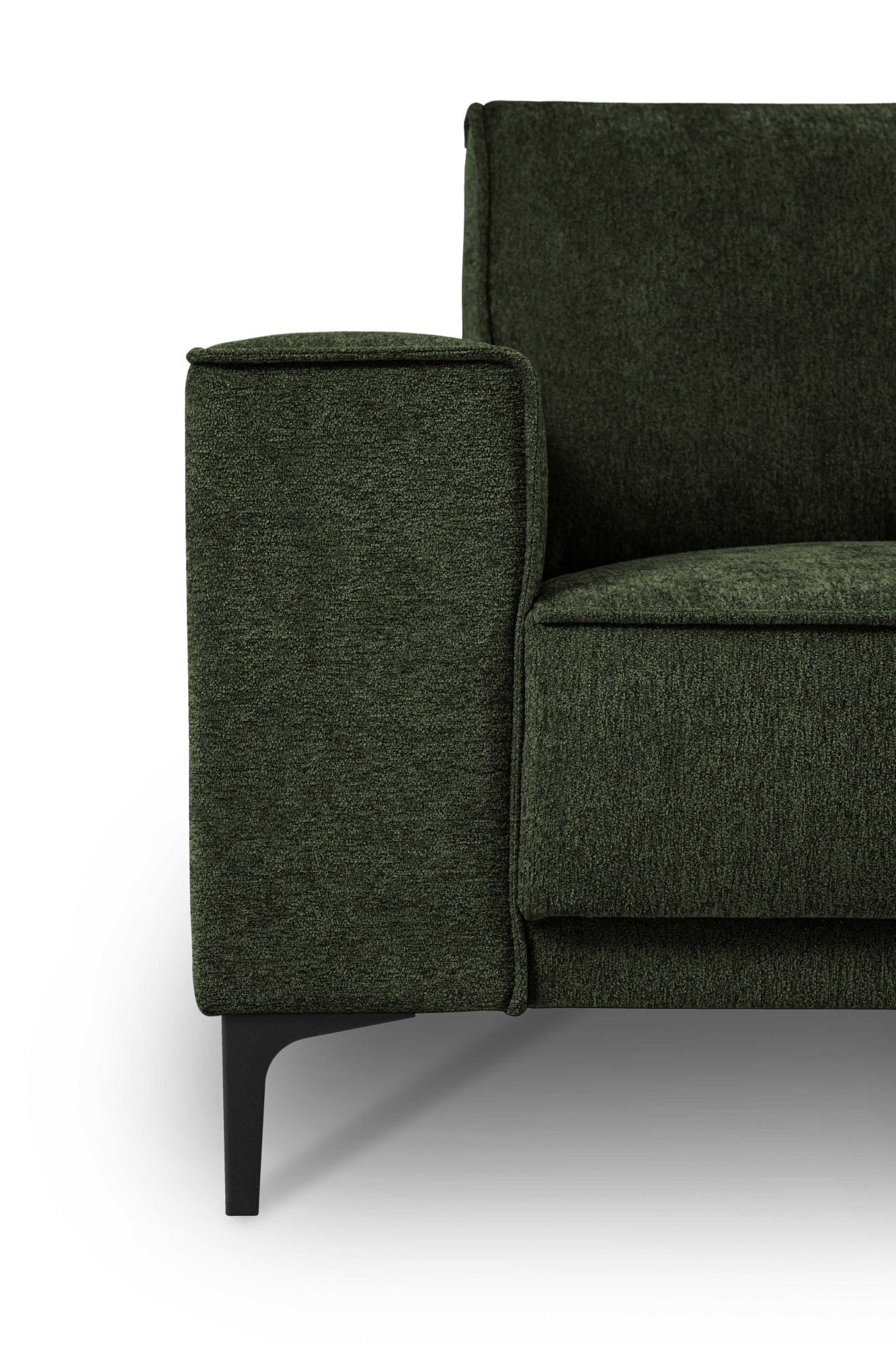 Places of Style Ecksofa »Polsterecke Oland, Struktur, Flachgewebe, Luxus-Microfaser, Boucle«, L-Form, 280 cm, Wellenunterfederung, Skandi-Design, Metallfüße