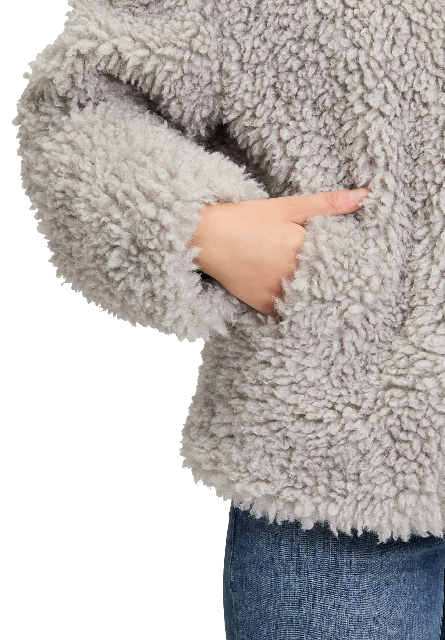 Amber & June Plüschjacke »Plüschjacke mit Stehkragen«