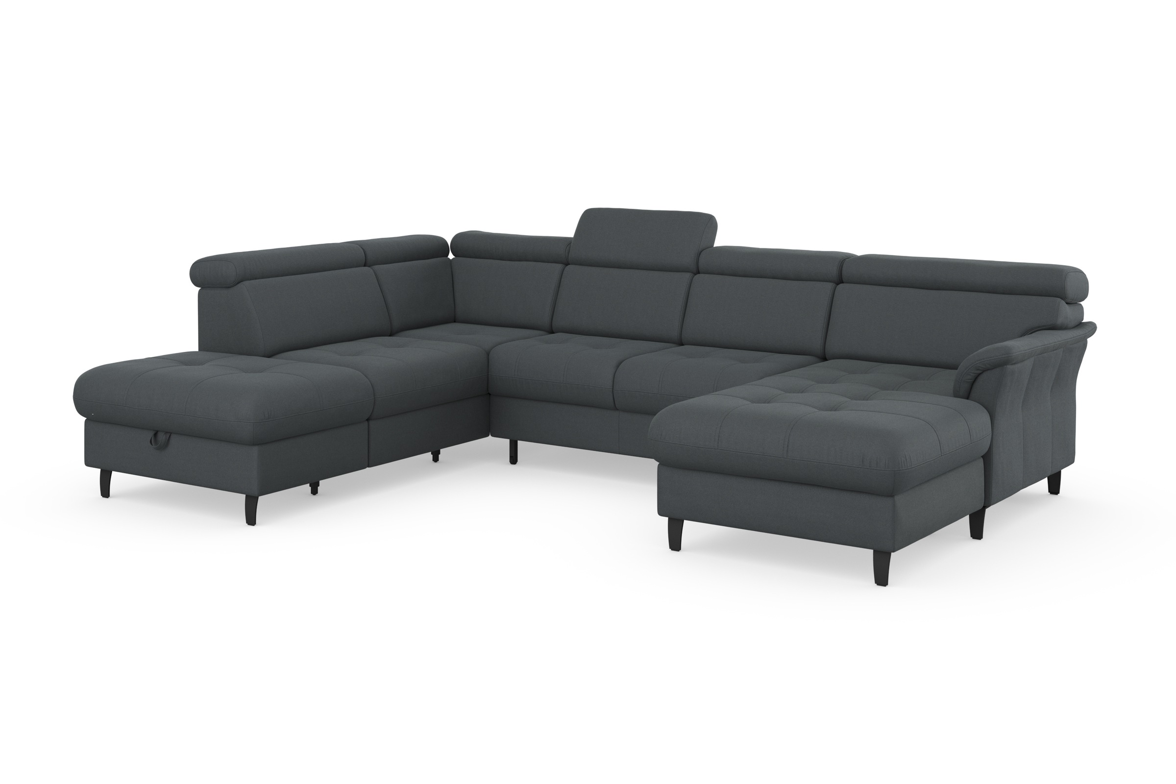 sit&more Wohnlandschaft »Marano U-Form«, inklusive Kopfteilverstellung, wahlweise mit Bettfunktion, Bettkasten