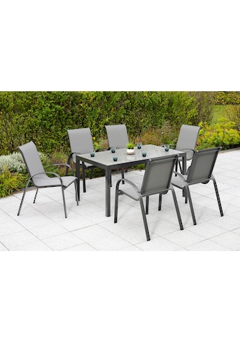 MERXX Garten-Essgruppe »Amalfi«, (Set, 7 tlg.), 6 Sessel, stapelbar, Tisch 90x150 cm kaufen