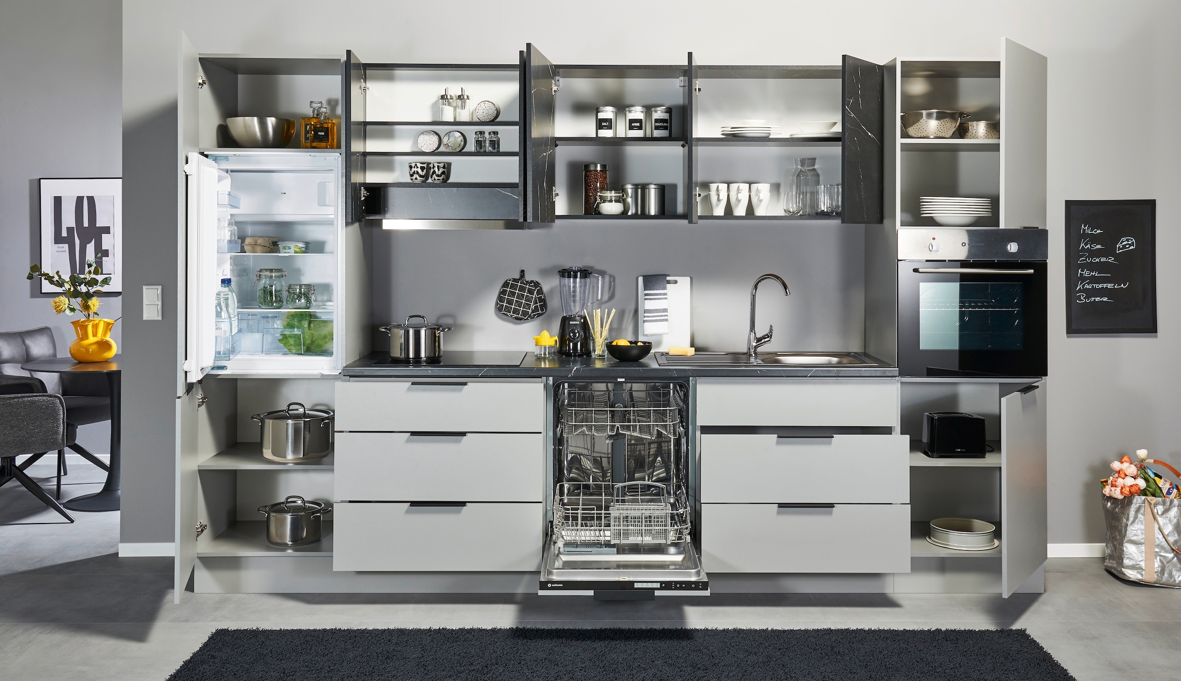 BASIC by Balculina Küchenzeile »Esperanza B/H/T 340x215x60 cm« Breite 340 cm, wahlweise mit E-Geräten und Induktion