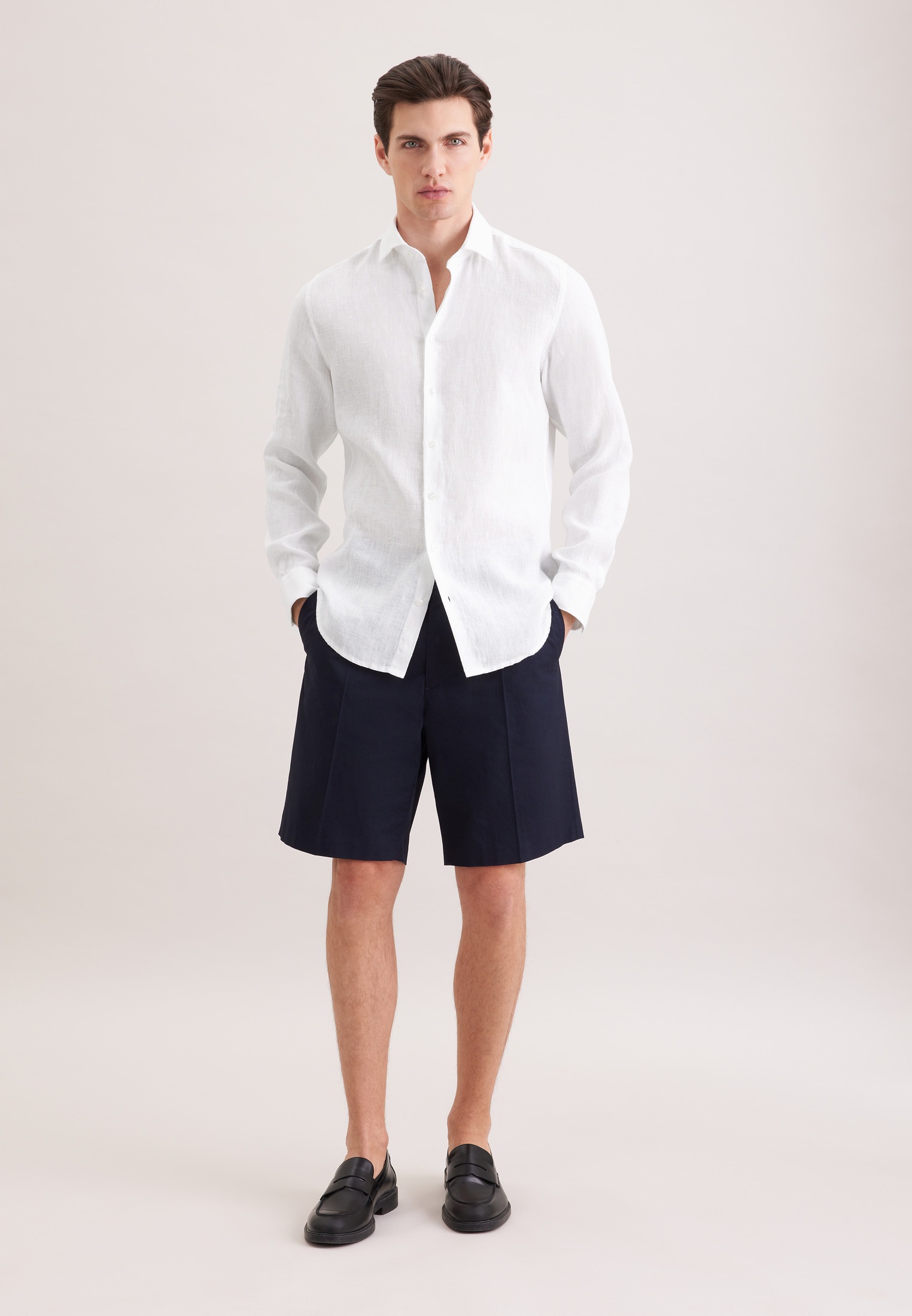 seidensticker Leinenhemd »Schwarze Rose« Slim 1/1 Kentkragen Uni