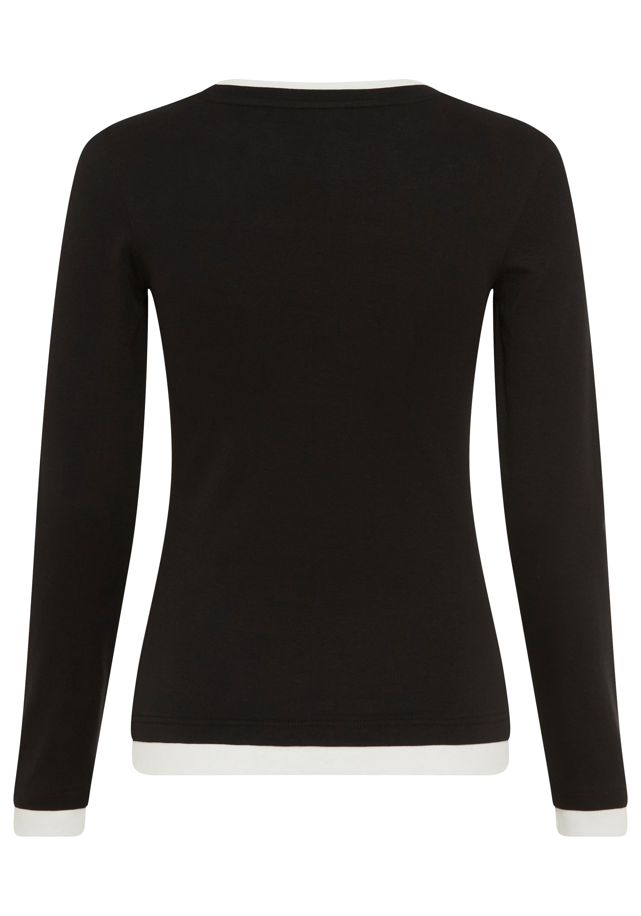 Bruno Banani Longsleeve mit Rundhalsausschnitt, hüftlange Form, Langarm-Design, aus Rippware