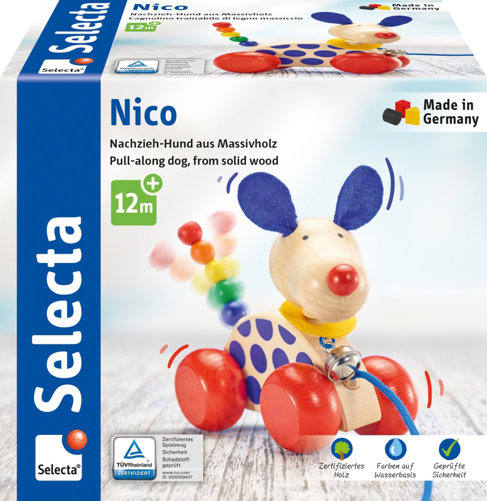 Selecta Nachziehtier »Nico, Nachzieh-Hund, 12 cm«, Made in Germany