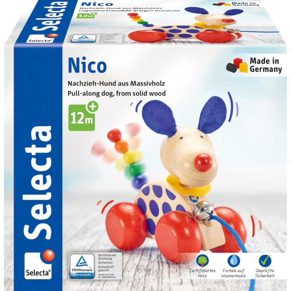 Selecta Nachziehtier »Nico, Nachzieh-Hund, 12 cm«