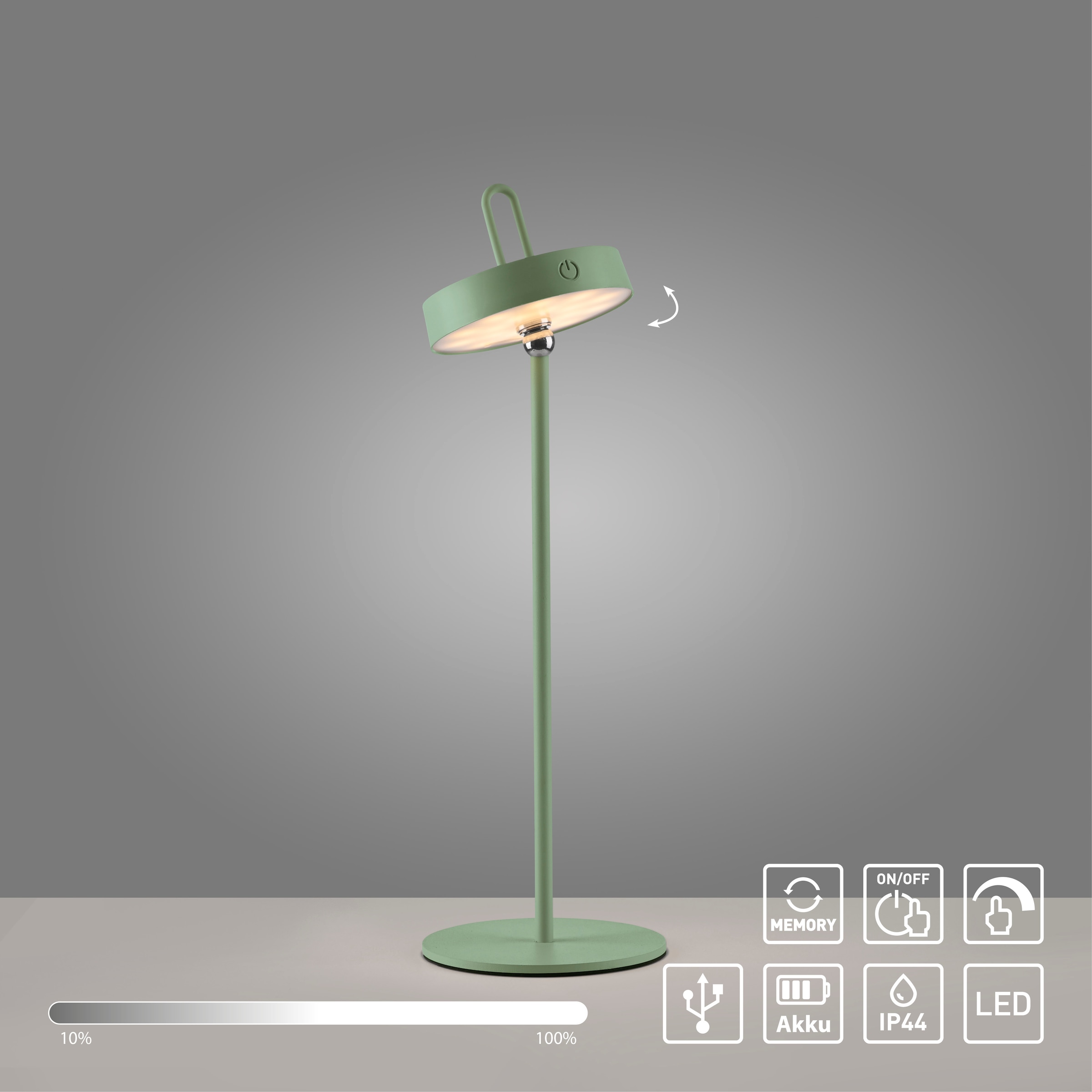 JUST LIGHT Tischleuchte »AMAG« LED-Modul 1 Stk. Warmweiß Akkuleuchte