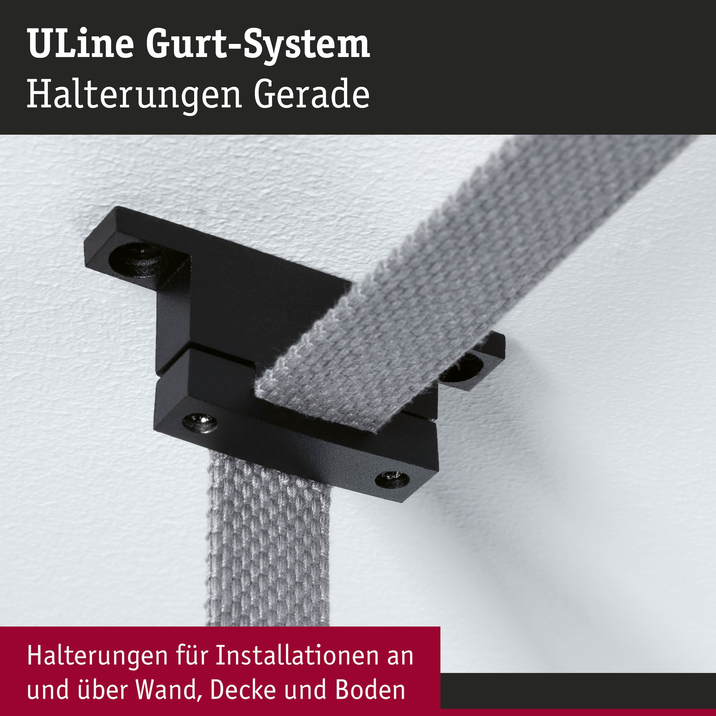 Paulmann Hängeleuchte »ULine Zubehör 2er-Pack Gurt Halter  2er-Set  Schwarz« 2 Stk.