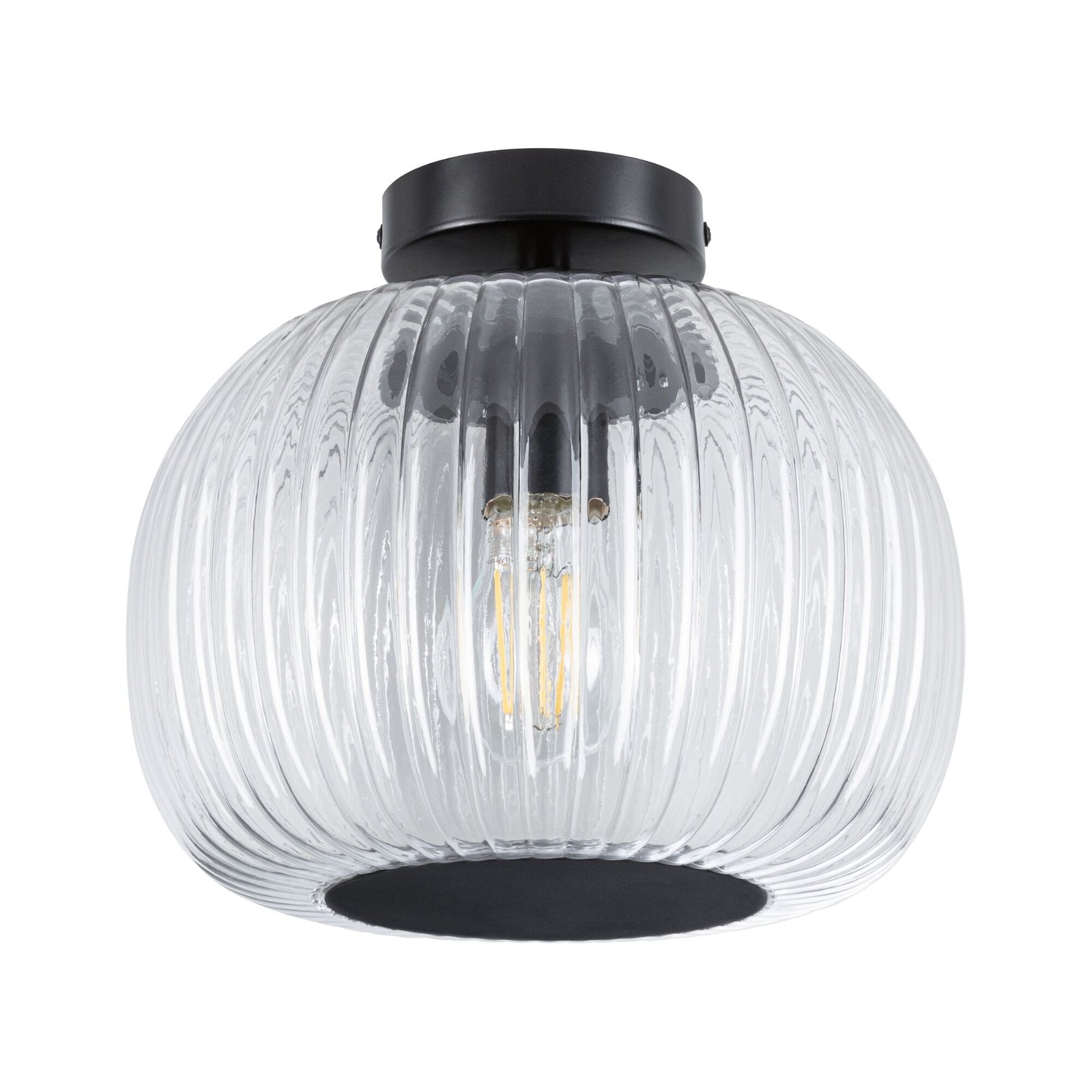 Paulmann Deckenleuchte »Ruya IP44 E27 230V max. 60W Glas, Schwarz matt«, 1 flammig, Leuchtmittel E27 | ohne Leuchtmittel