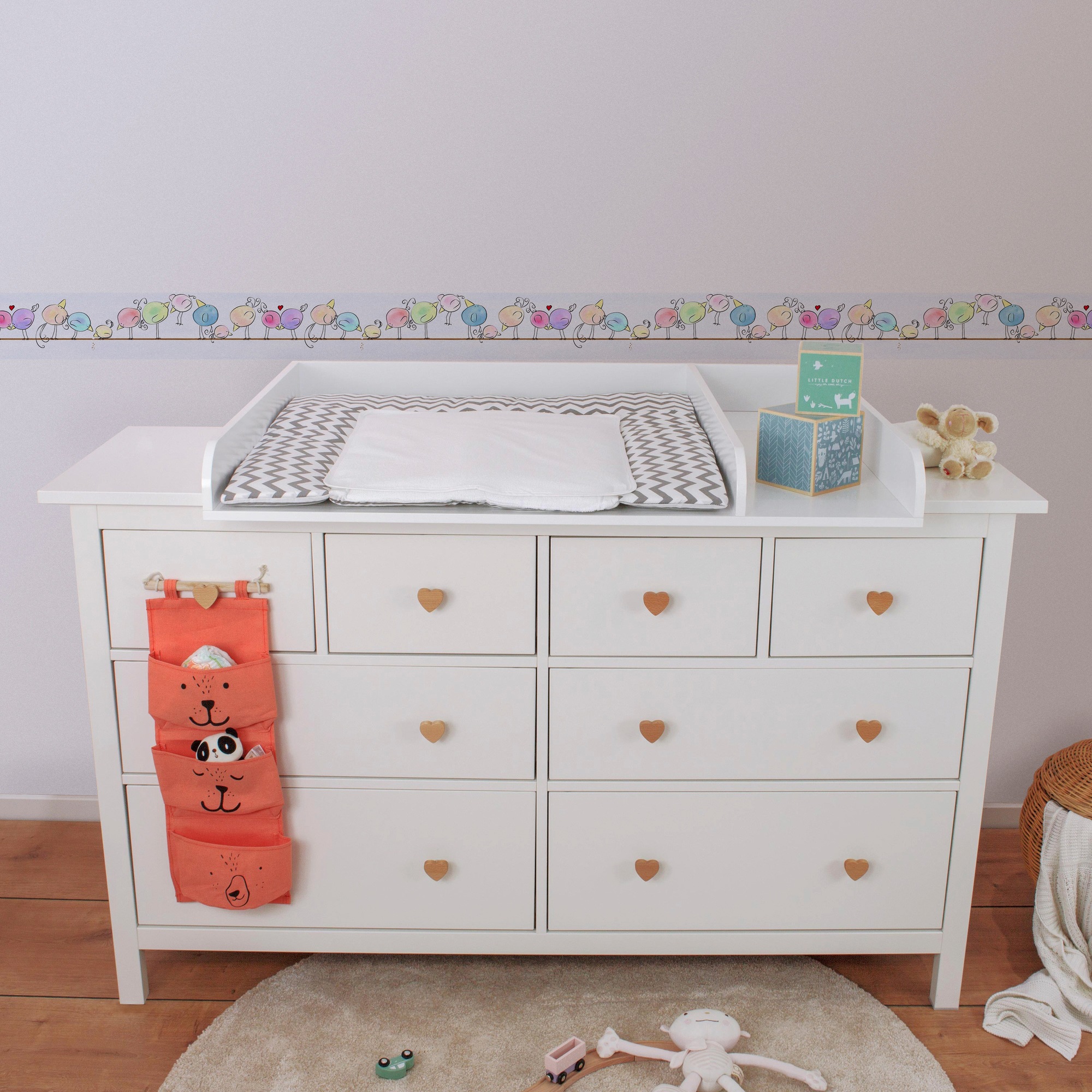 A.S. Création Bordüre »Funny Birds« Motiv | abstrakt | naturalistisch glatt Kindertapete Tapete für Baby- und Kinder Borte Design Kinderzimmer