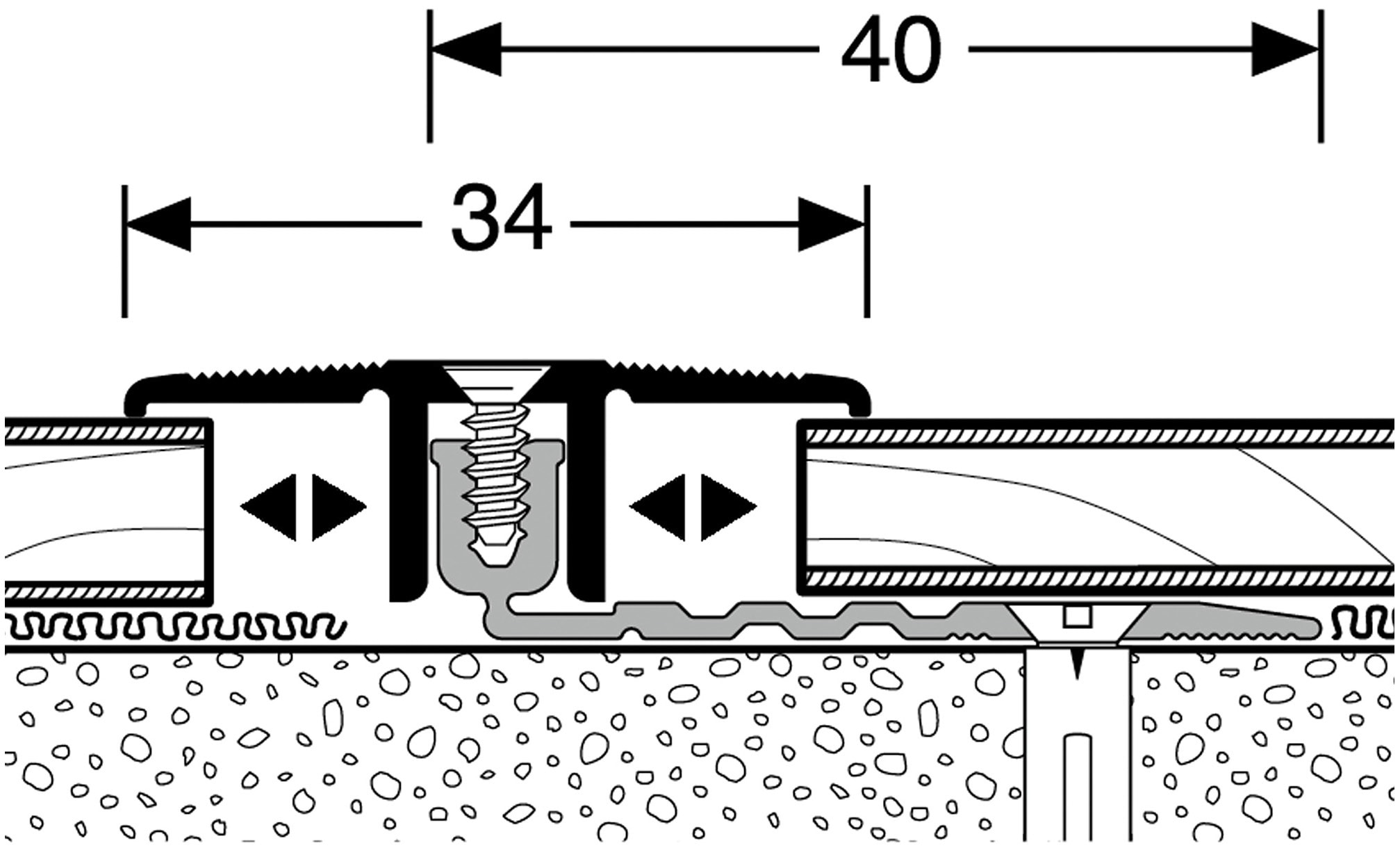 Küberit Übergangsprofil »PPS Champion 288«, BxL: 3,4x100 cm, zum schrauben inkl. Befestigungsmaterial