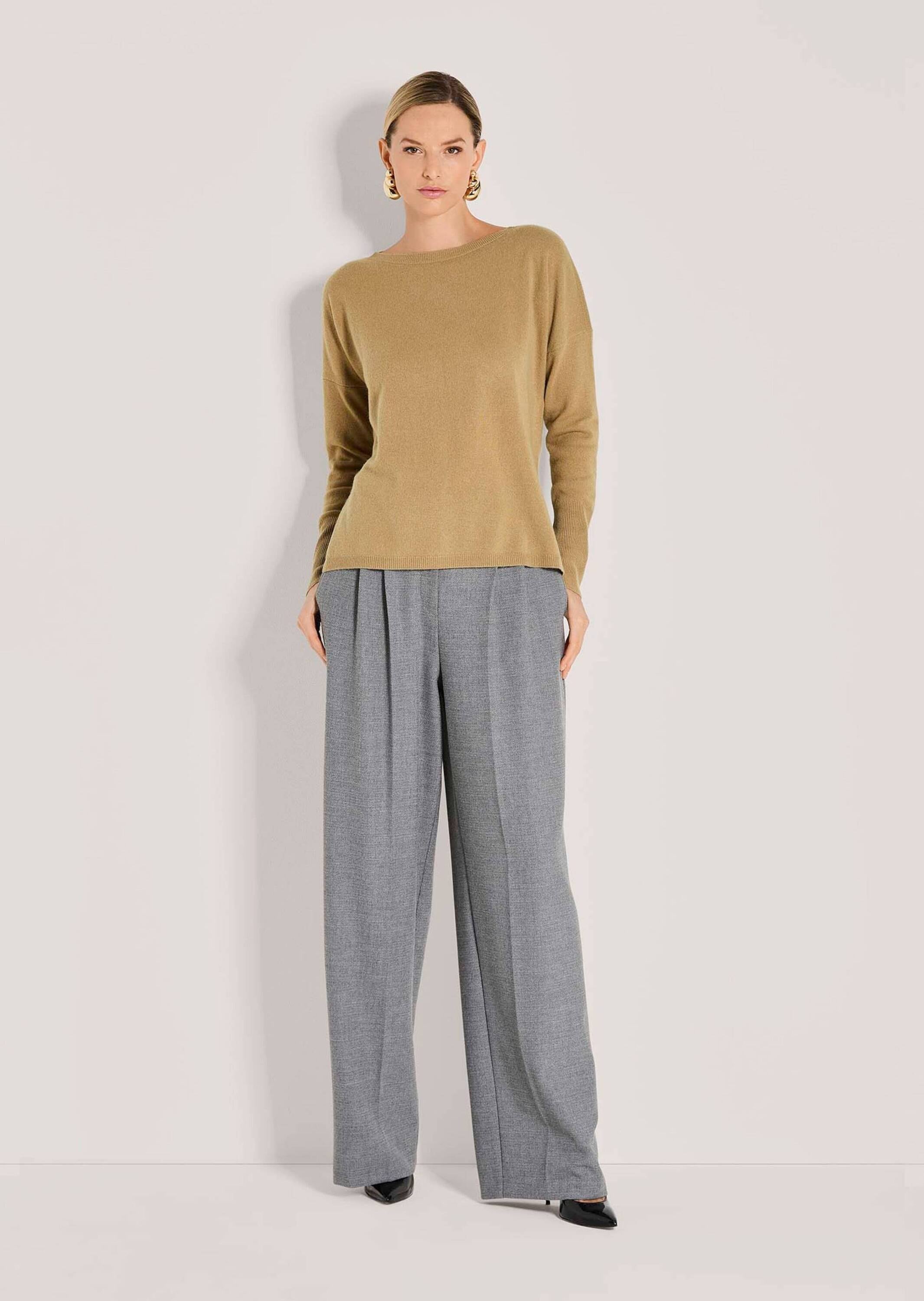 MADELEINE Longpullover »Kaschmirpullover Schlichter Strickpullover mit U-Boot-Ausschnitt« Good-Cashmere-Qualität