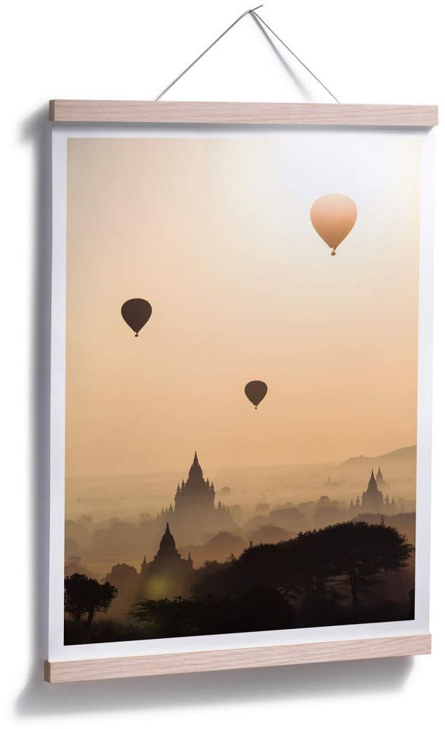 Wall-Art Poster »Morgen über Bagan«, Landschaften, (1 St.), Poster ohne Bilderrahmen