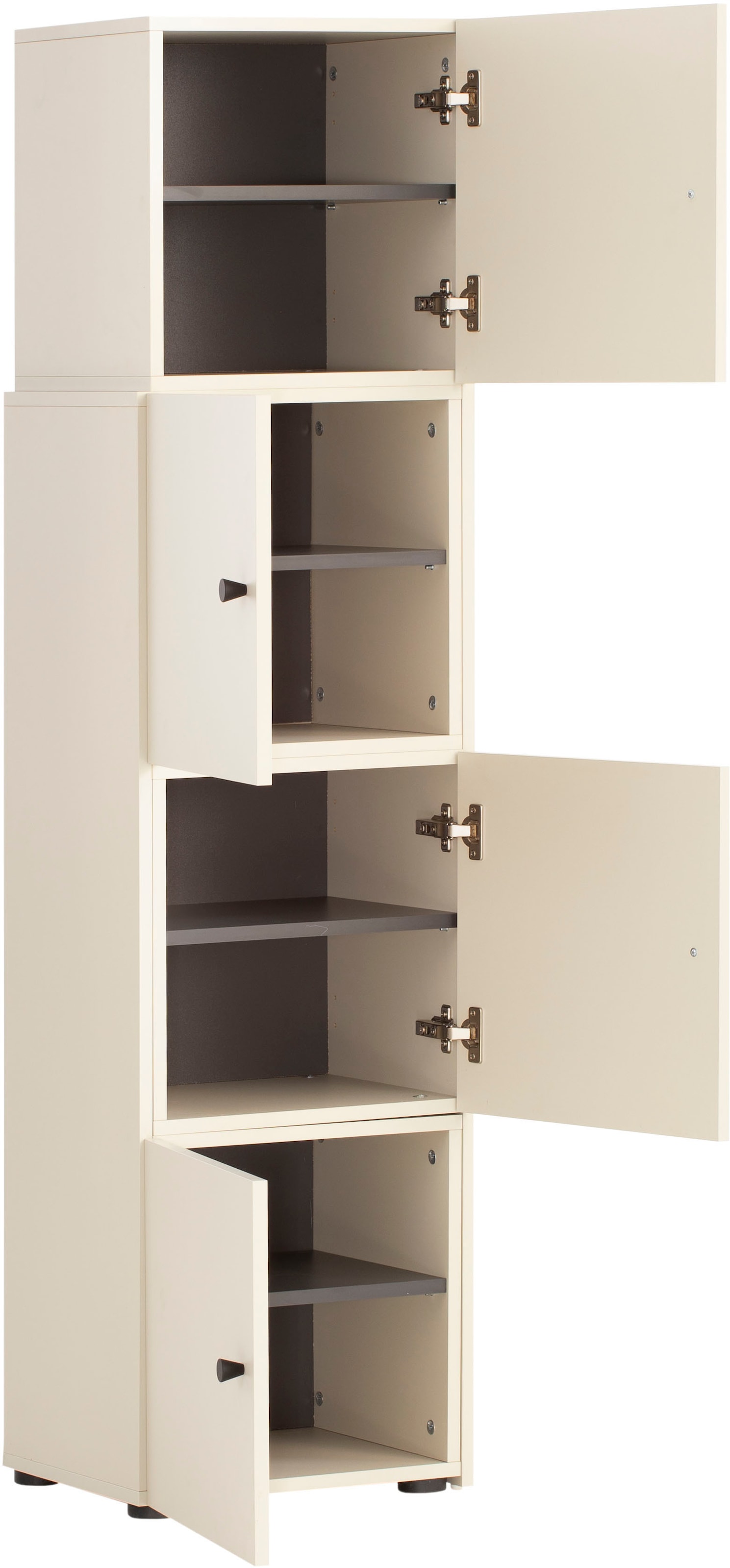Schildmeyer Schieberegal »Lovund, Breite variabel von 42 bis 70 cm«, 4 Türen mit Softclose-Funktion