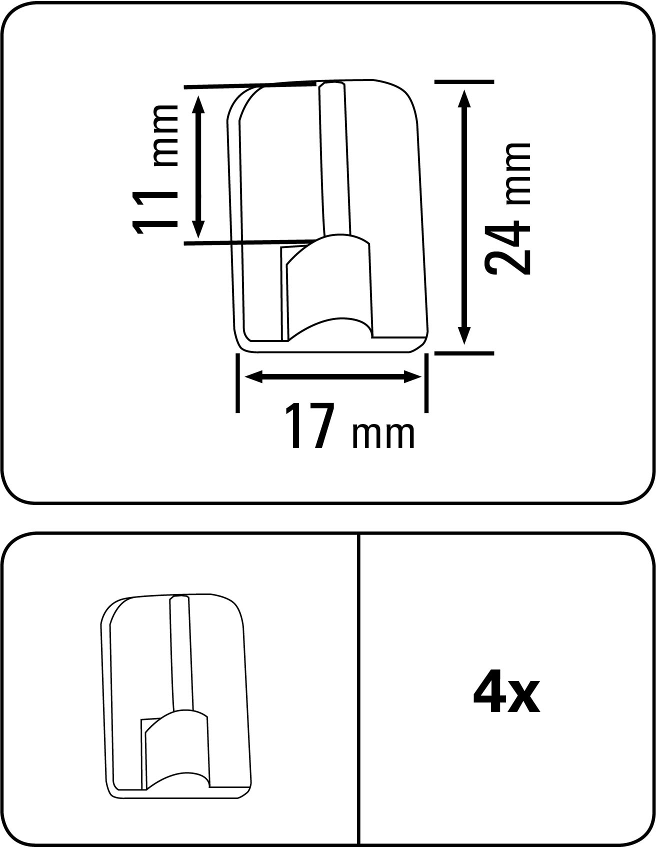 GARDINIA Serie Vitragestange OTTO Gardinenstangenhalter, flachoval 11 Ø St.), (Set, bei 4 mm