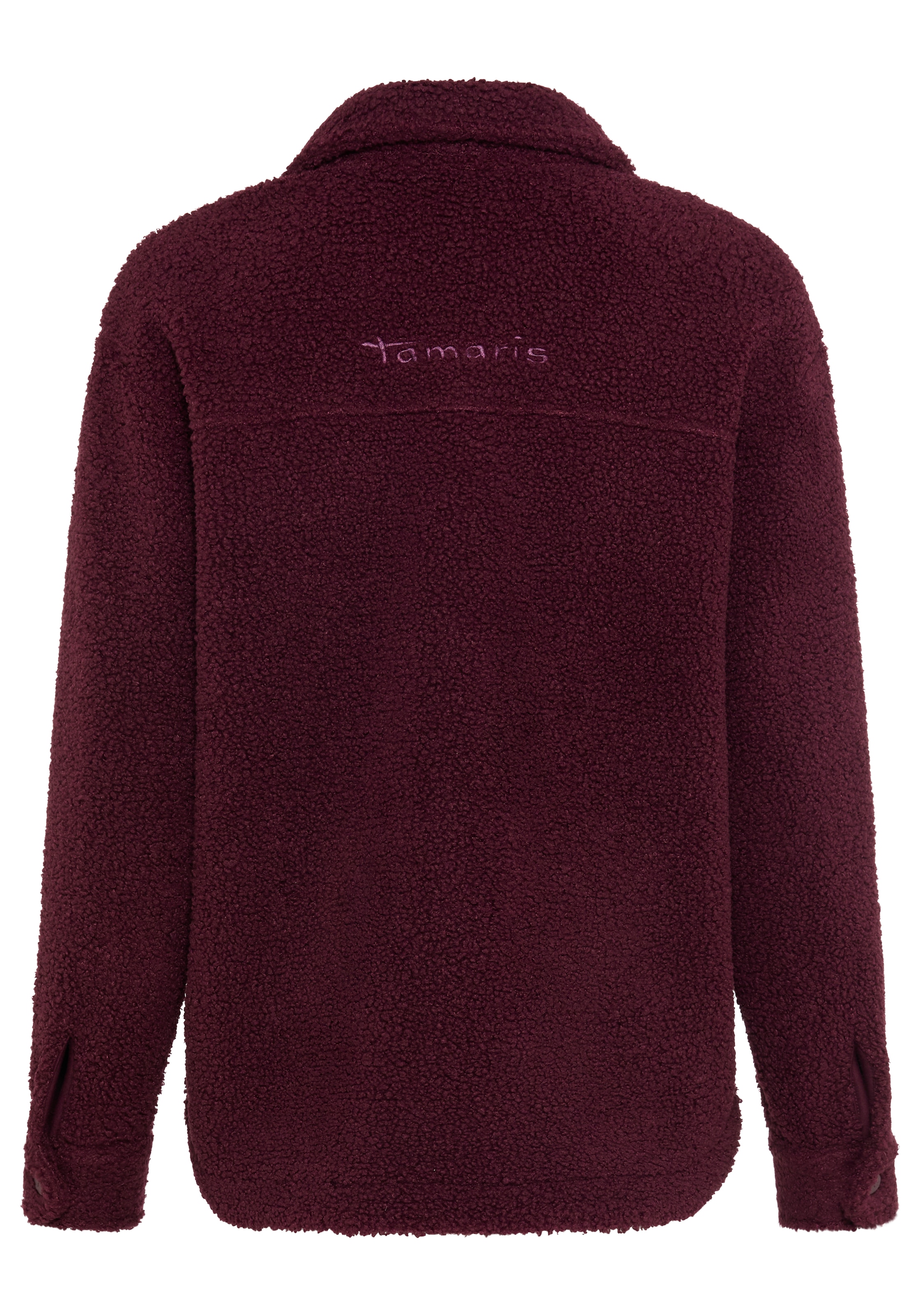 Tamaris Fleecejacke aus Teddy Fleece Jacke mit Hemdkragen und Druckknöpfen