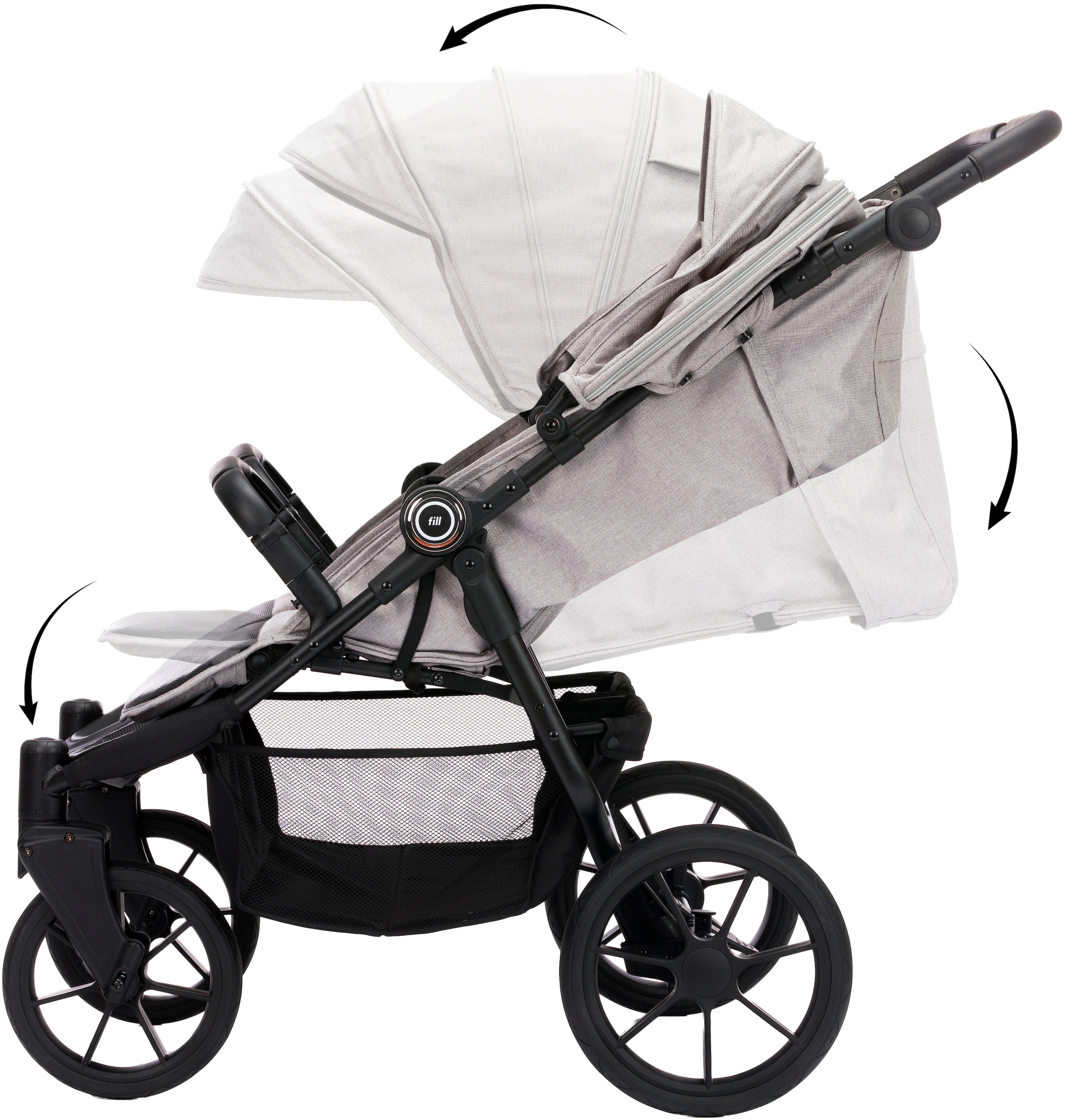 Fillikid Zwillingsbuggy »Duette, grau« 22 kg auch als Geschwisterwagen verwendbar; nur 75 cm breit