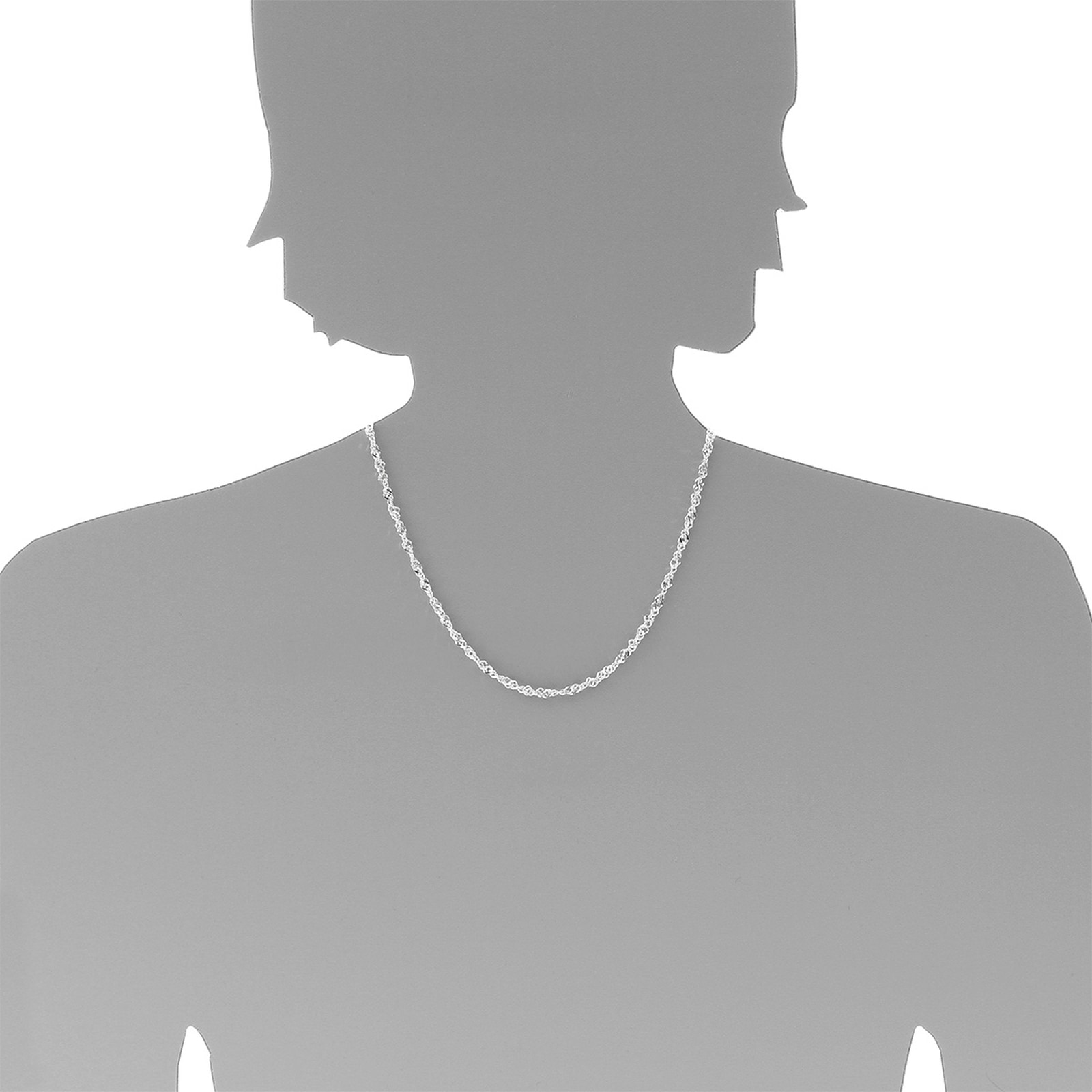 OSTSEE-SCHMUCK Silberkette »- Singapur 3,3 mm - Silber 925/000 -,«