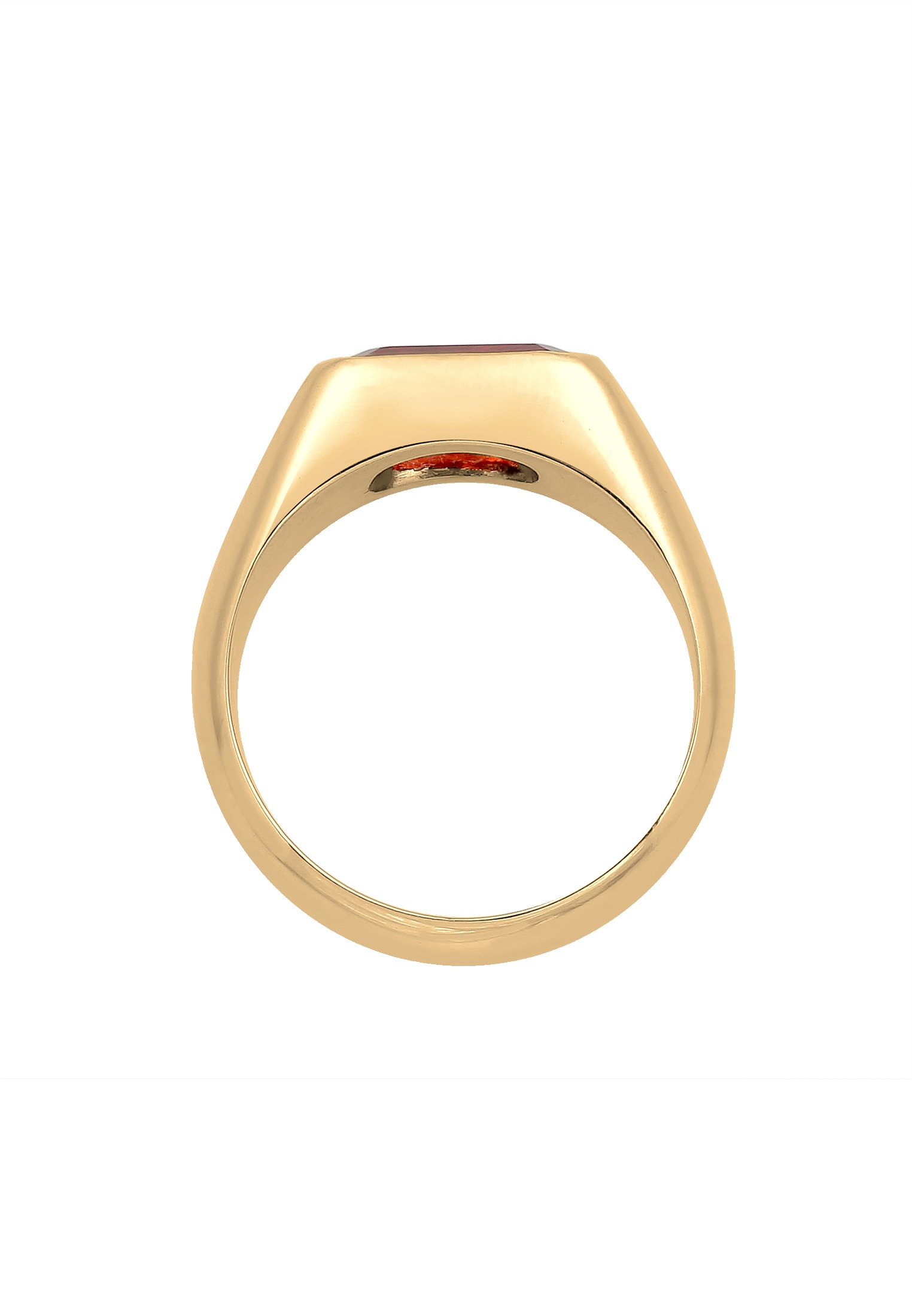 Elli Premium Siegelring »Ring Siegelring Granat Dunkelrot 925 Sterling Silber vergoldet«