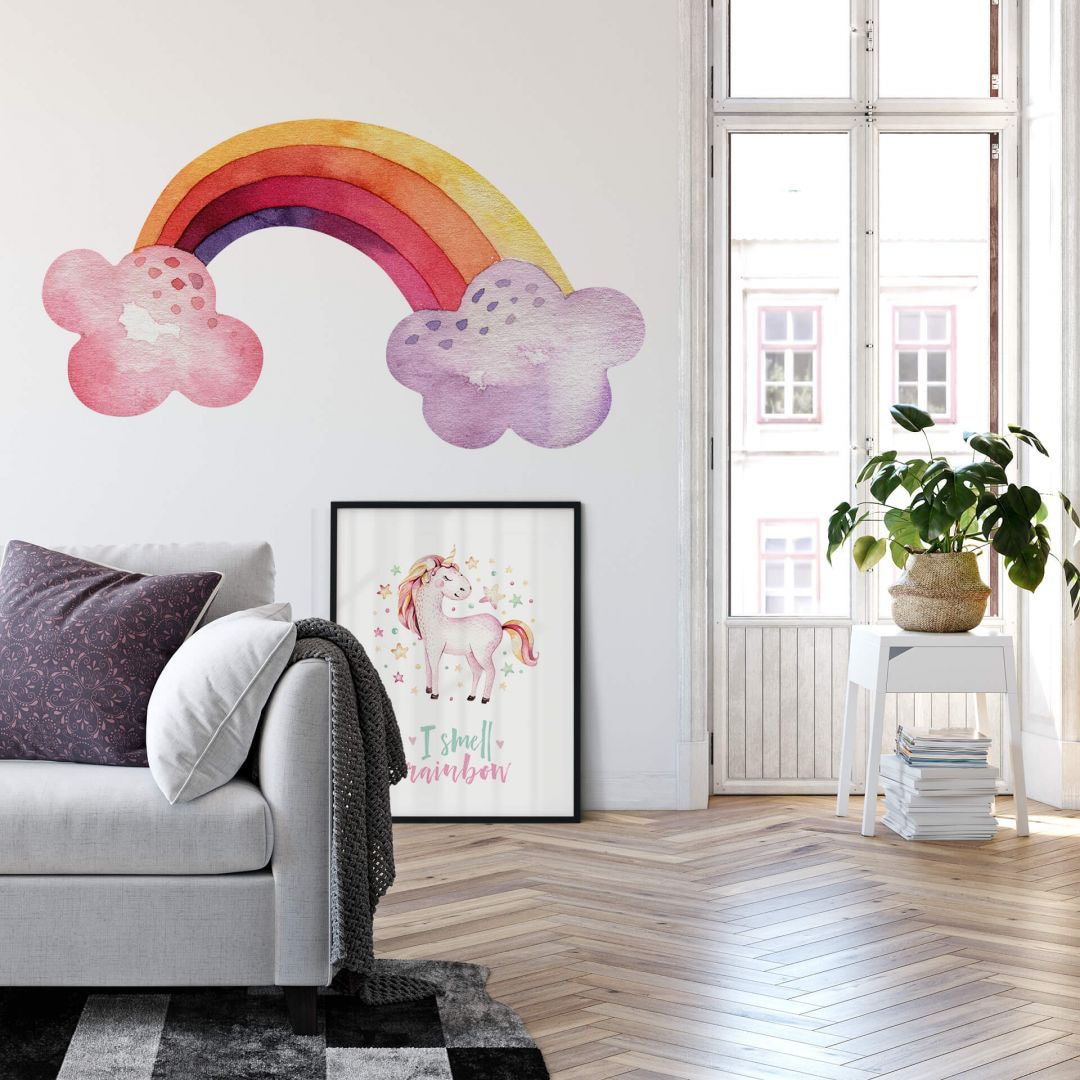 Wall-Art Wandtattoo »Bunter Regenbogen Wolken«, (1 St.) im OTTO Online Shop