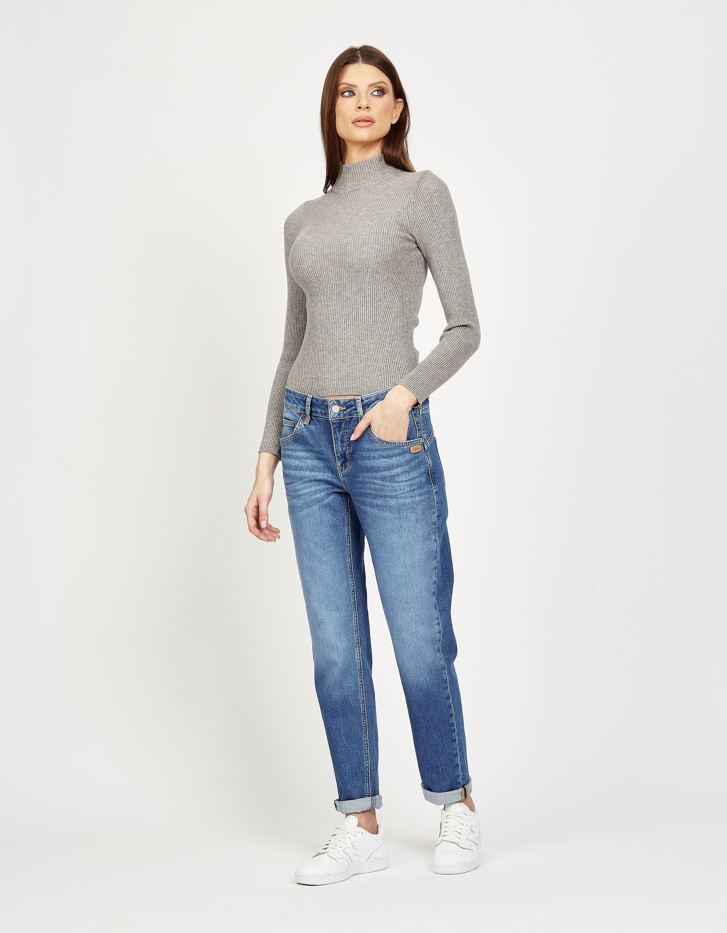 GANG 5-Pocket-Jeans »94JOLINE BOYFRIEND«, in cropped Länge