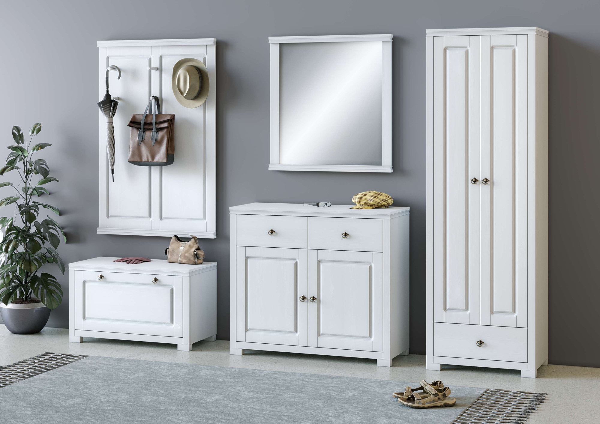 Home affaire Garderobenschrank »Gotland, Drehtürenschrank, Garderobe«, aus massiver Kiefer, FSC®-zertifiziert, Höhe 193 cm