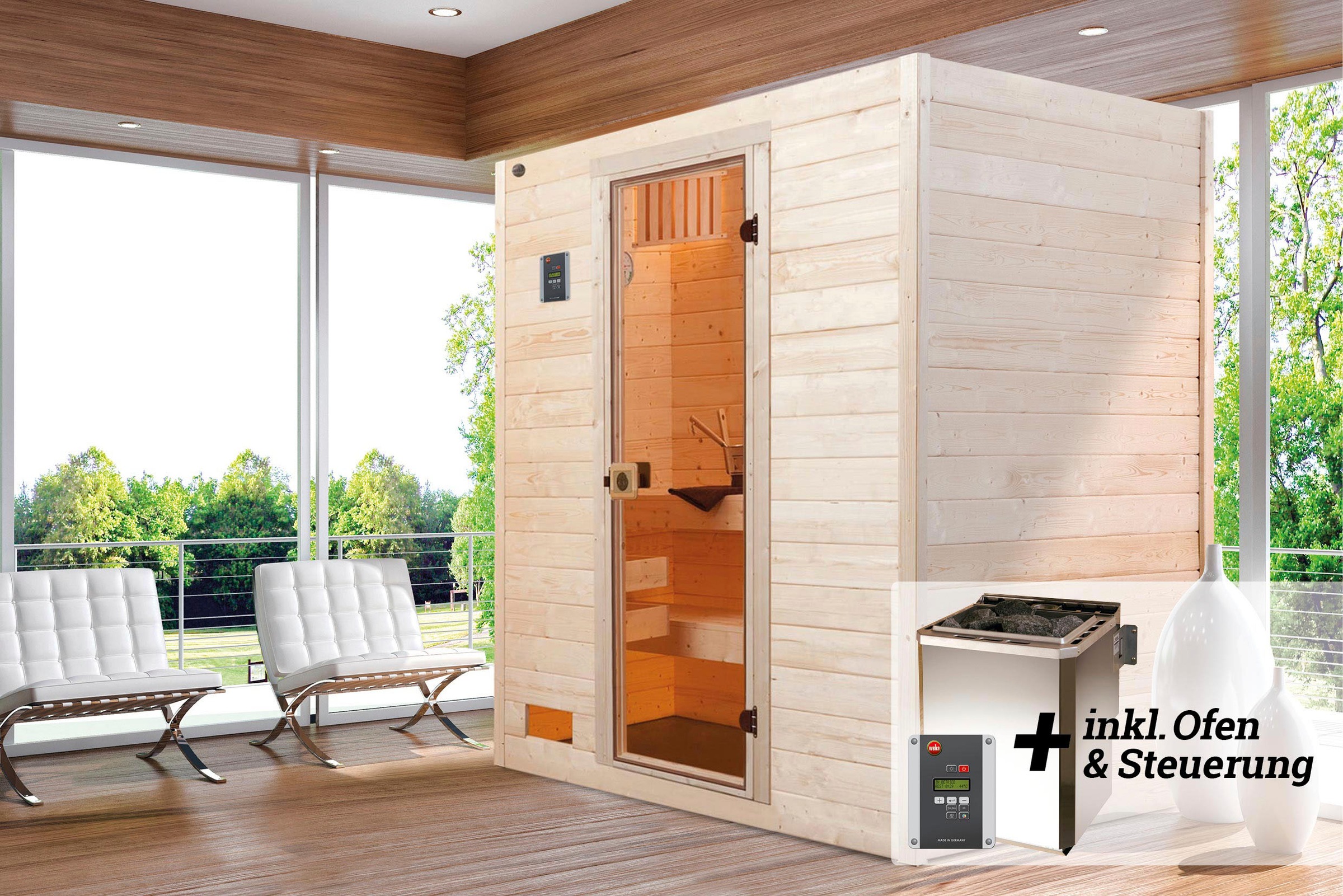weka Sauna »Valida«, 4,5 kW Bio-Ofen mit digitaler Steuerung