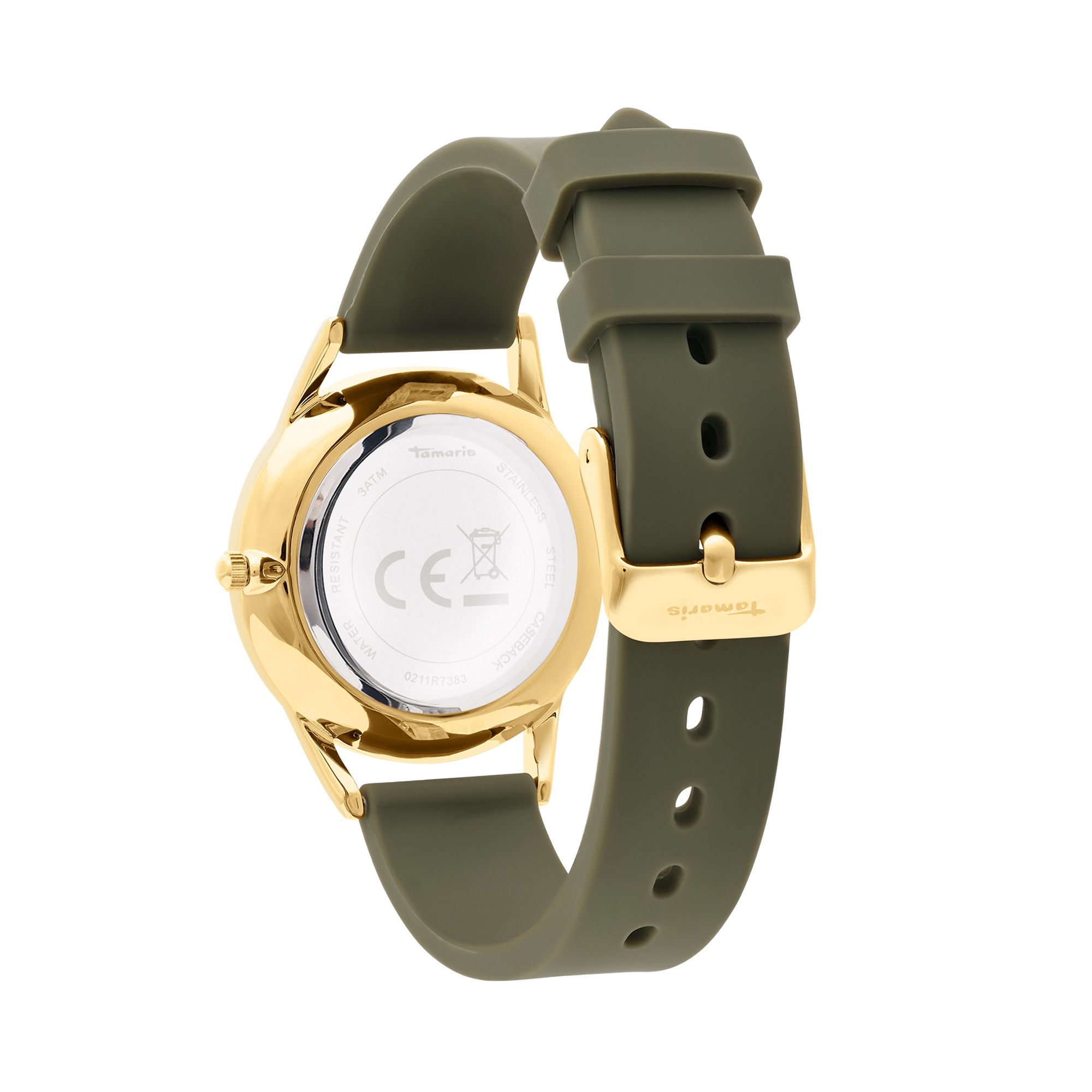 Tamaris Quarzuhr Armbanduhr, Damenuhr, Silikonarmband, analog