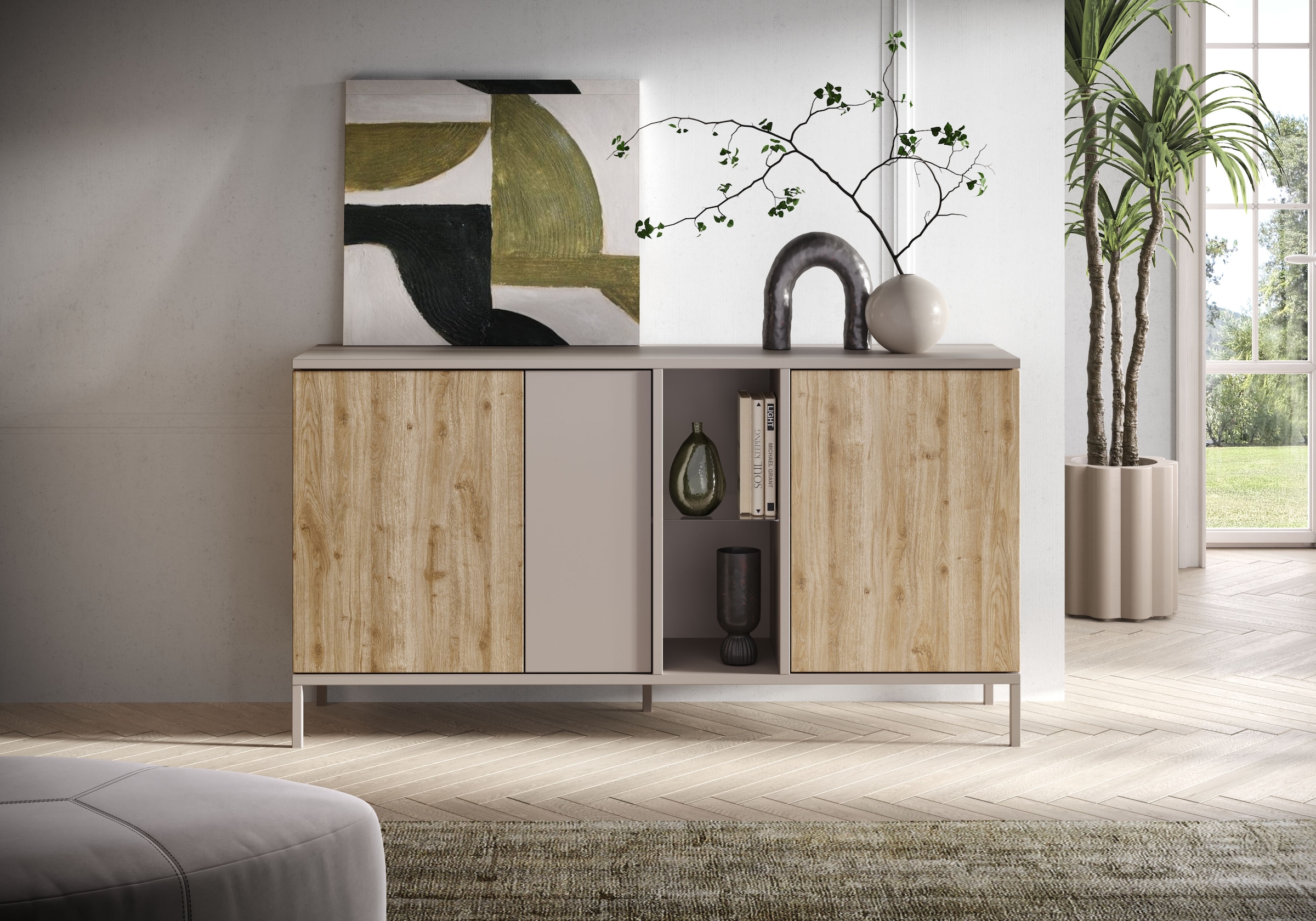 Sideboard »Gent Breite 160 cm, Kommode mit 3 Türen u. 2 offenen Fächern«, Anrichte,...