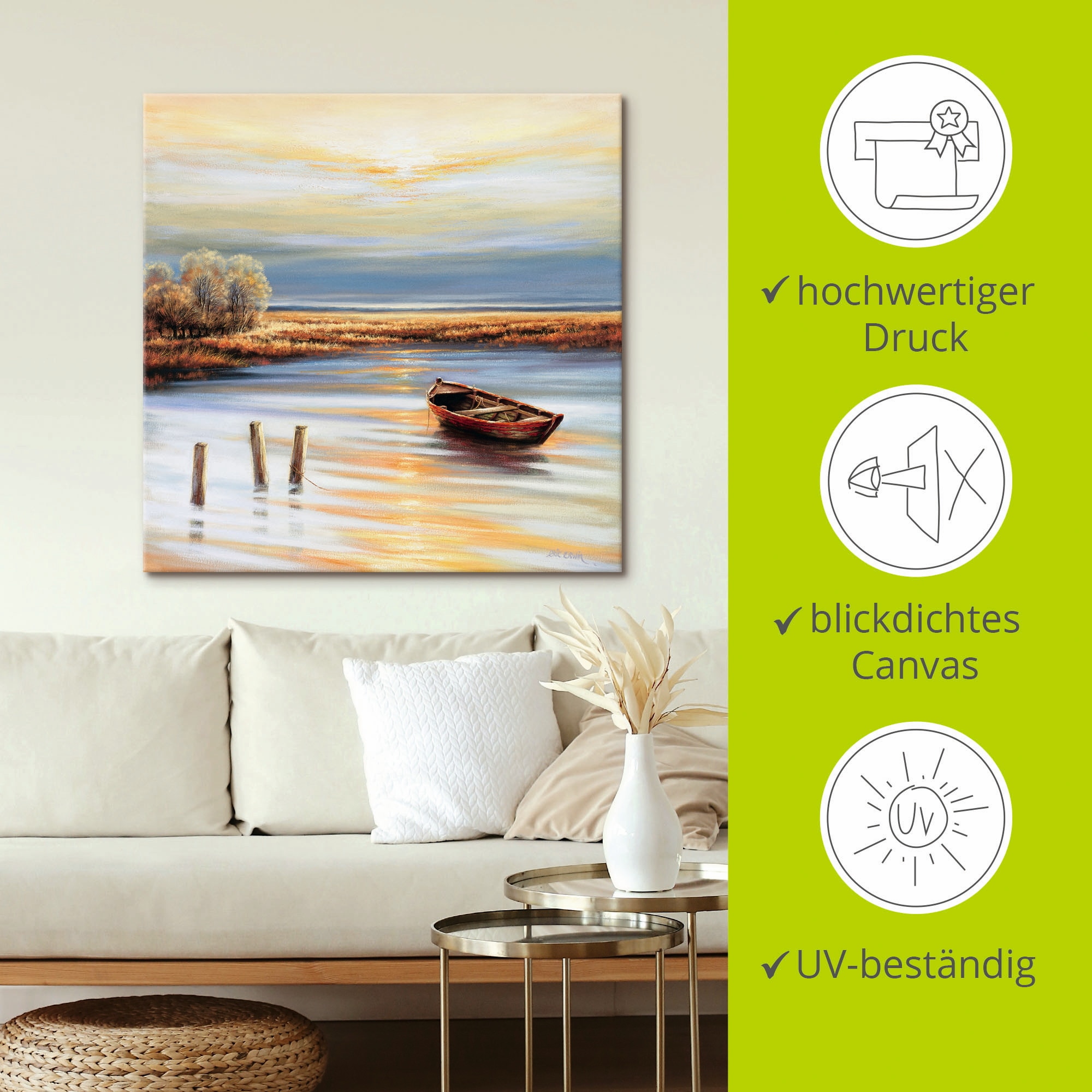 Artland Leinwandbild »Küstenlinie« Küste 1 Stk. tlg. auf Keilrahmen gespannt