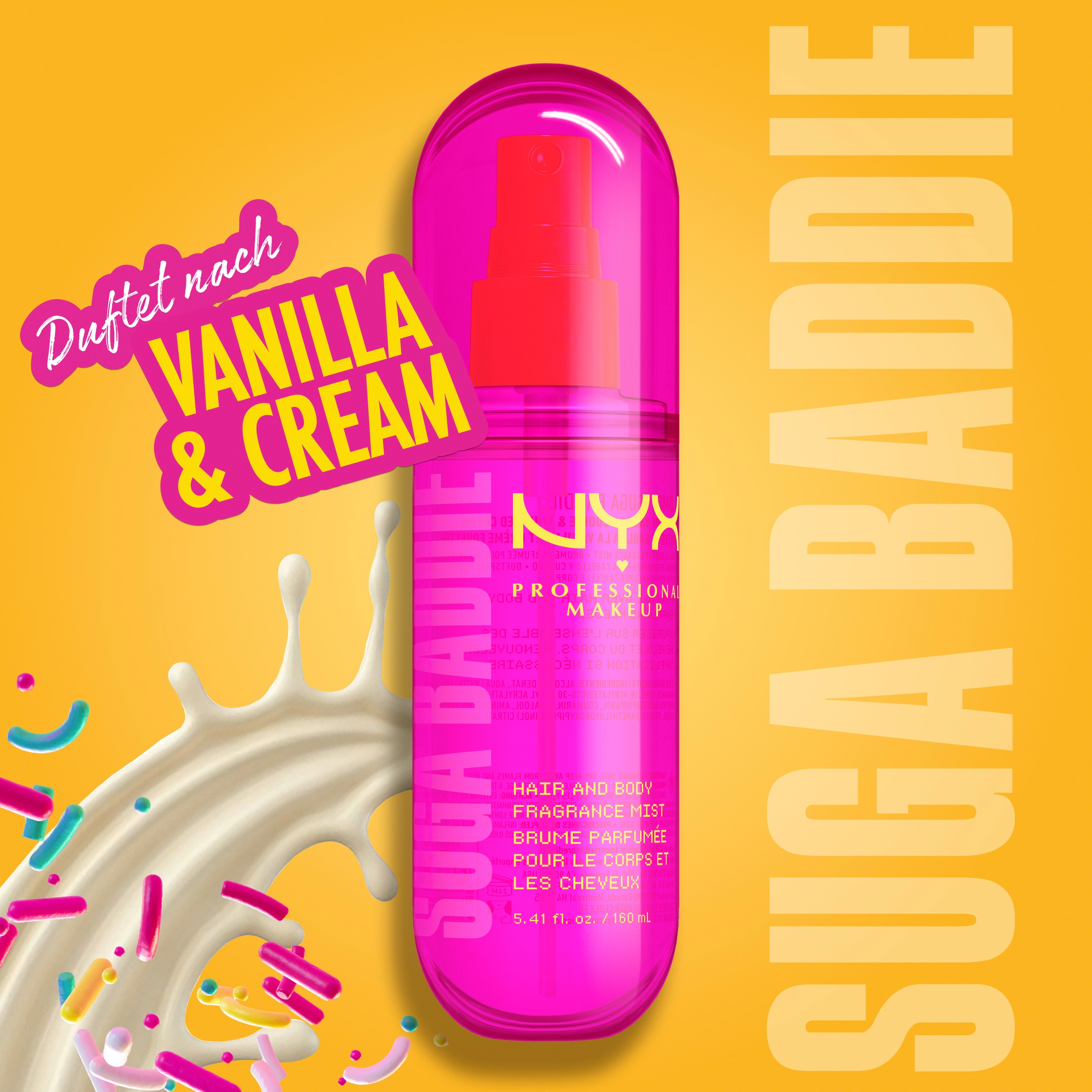 NYX PROFESSIONAL MAKEUP Bodyspray »SUGA BADDIE HAIR & BODY MIST« duftet nach Vanilla & Cream für ultimative Baddie-Vibes
