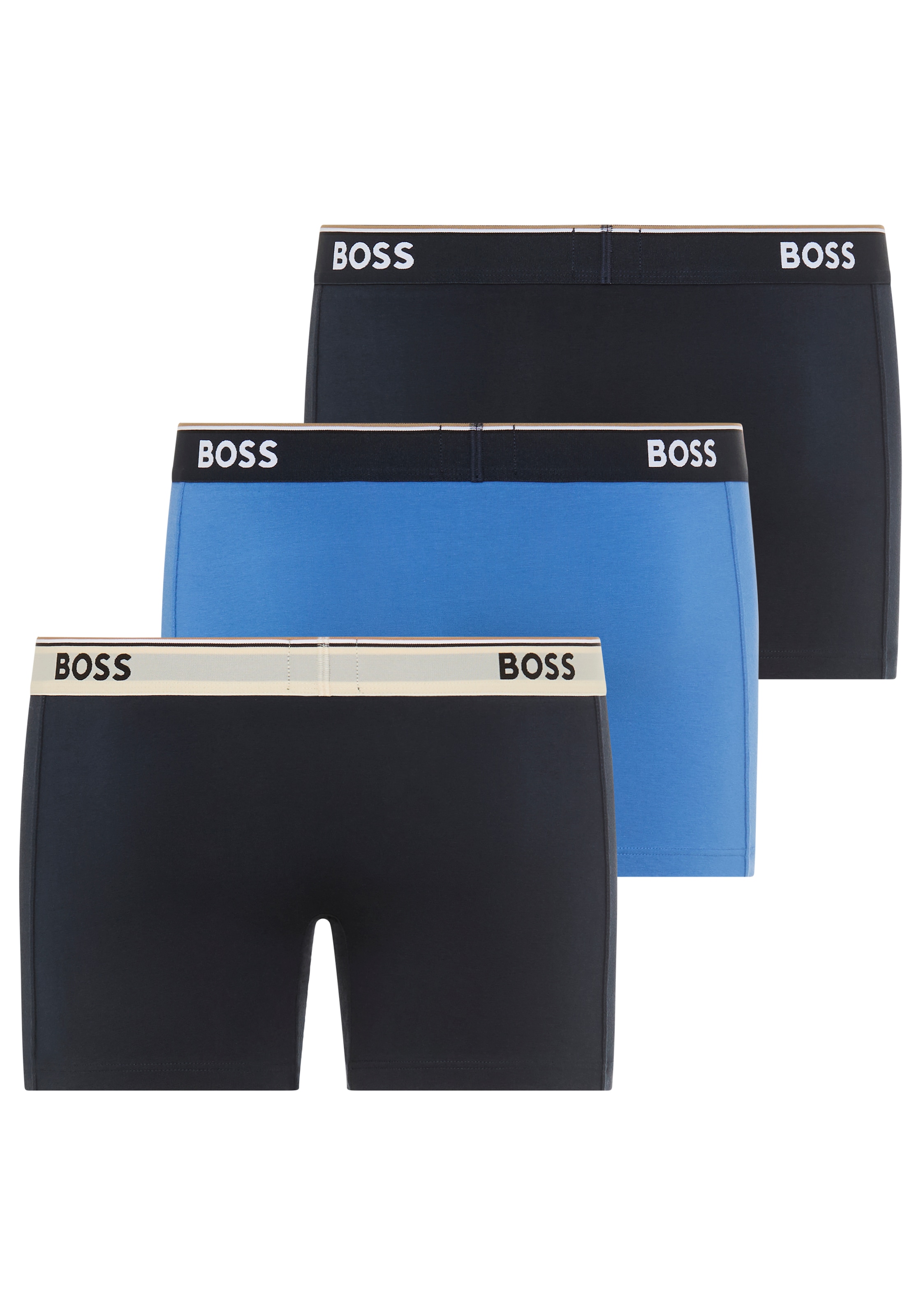 BOSS Boxershorts Packung, 3 Stk. aus bequemer Stretch-Baumwolle, körpernah, mittlere Bundhöhe